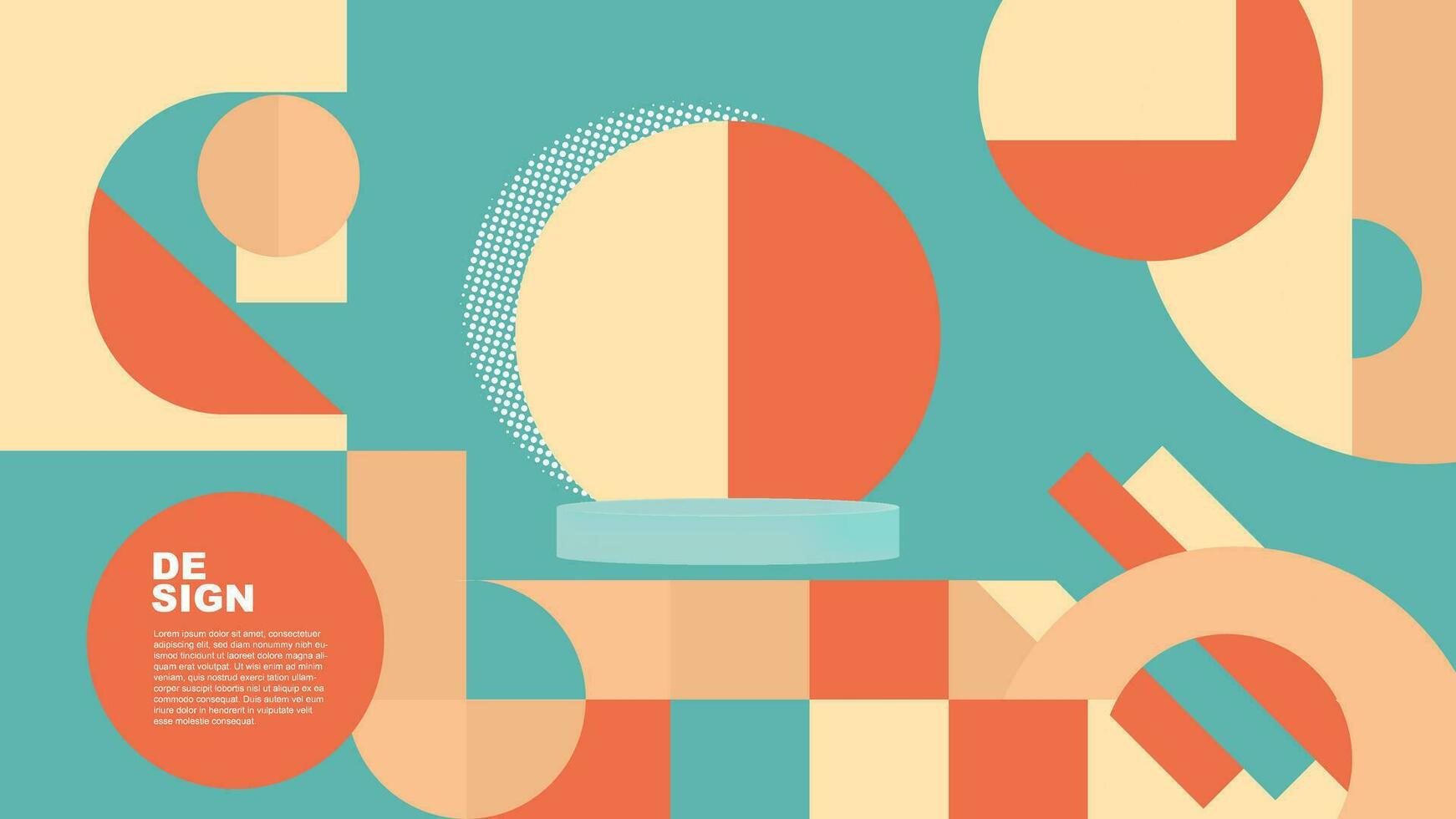 Colorful autumn banner product display cylindrical shape podium geometric poster design empty space. vector