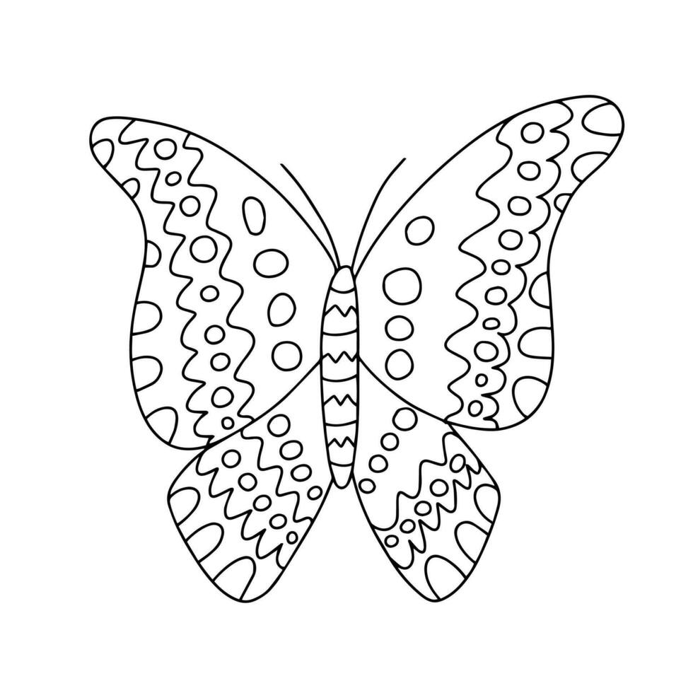 vector repollo mariposa colorante página. mano dibujado mariposa bosquejo en blanco antecedentes