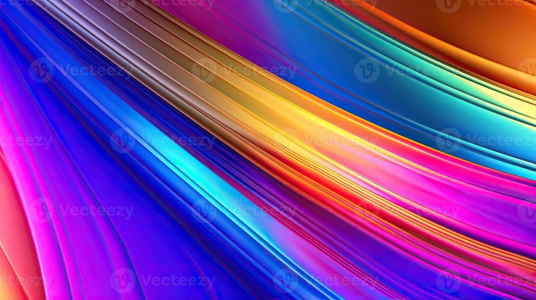 Abstract iridescent background from stripes of different iridescent colors. Rainbow background. AI generated Generative AI photo