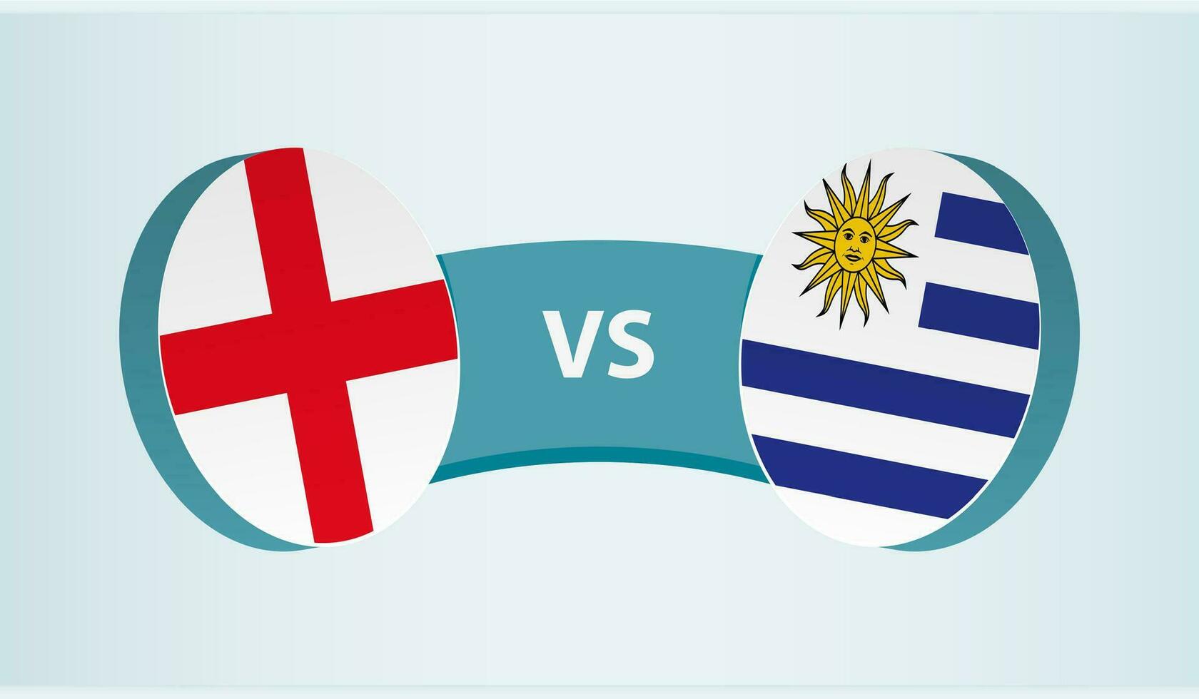 Inglaterra versus Uruguay, equipo Deportes competencia concepto. vector