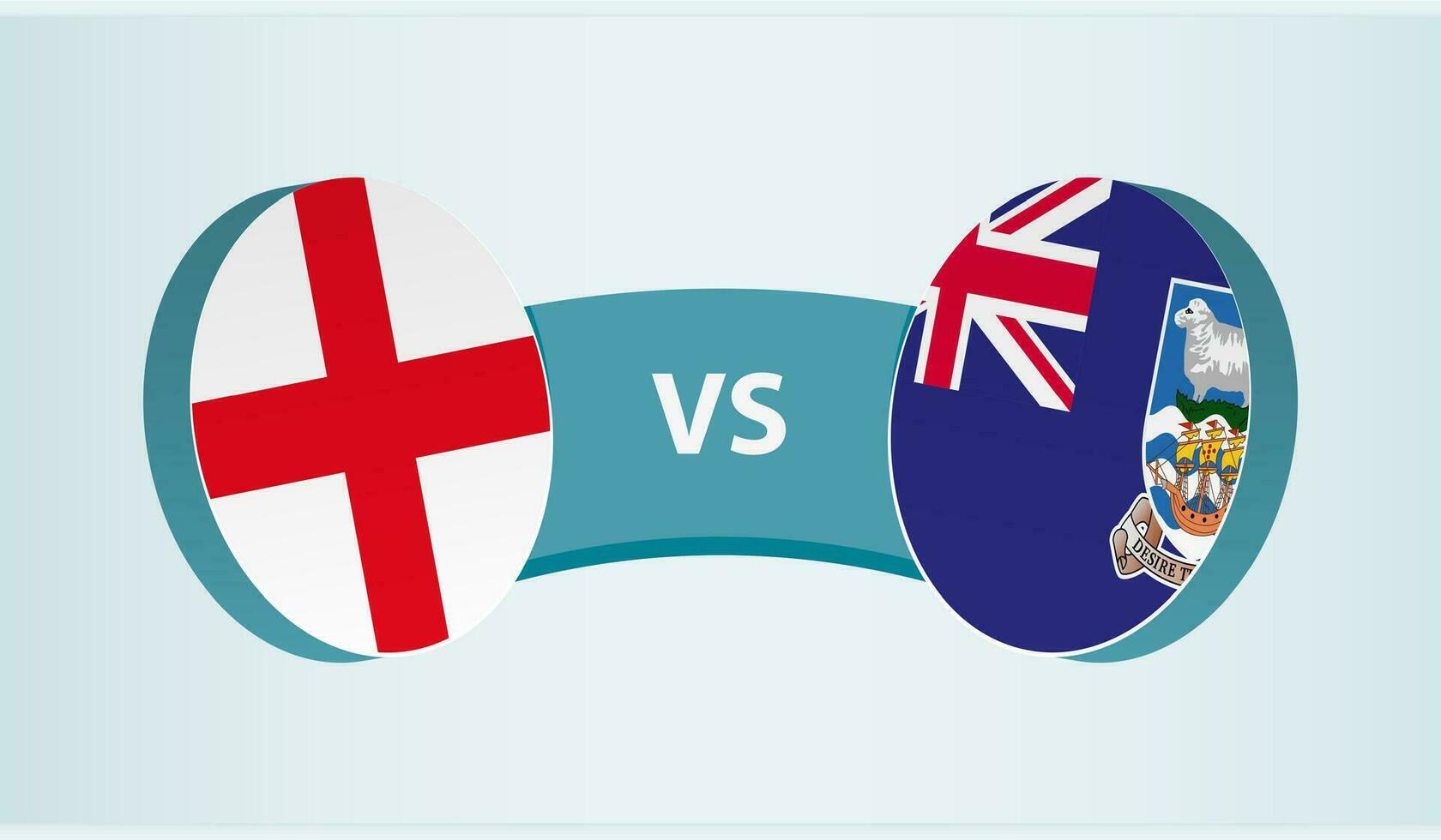 England versus Falkland Islands, team sports competition concept. vector