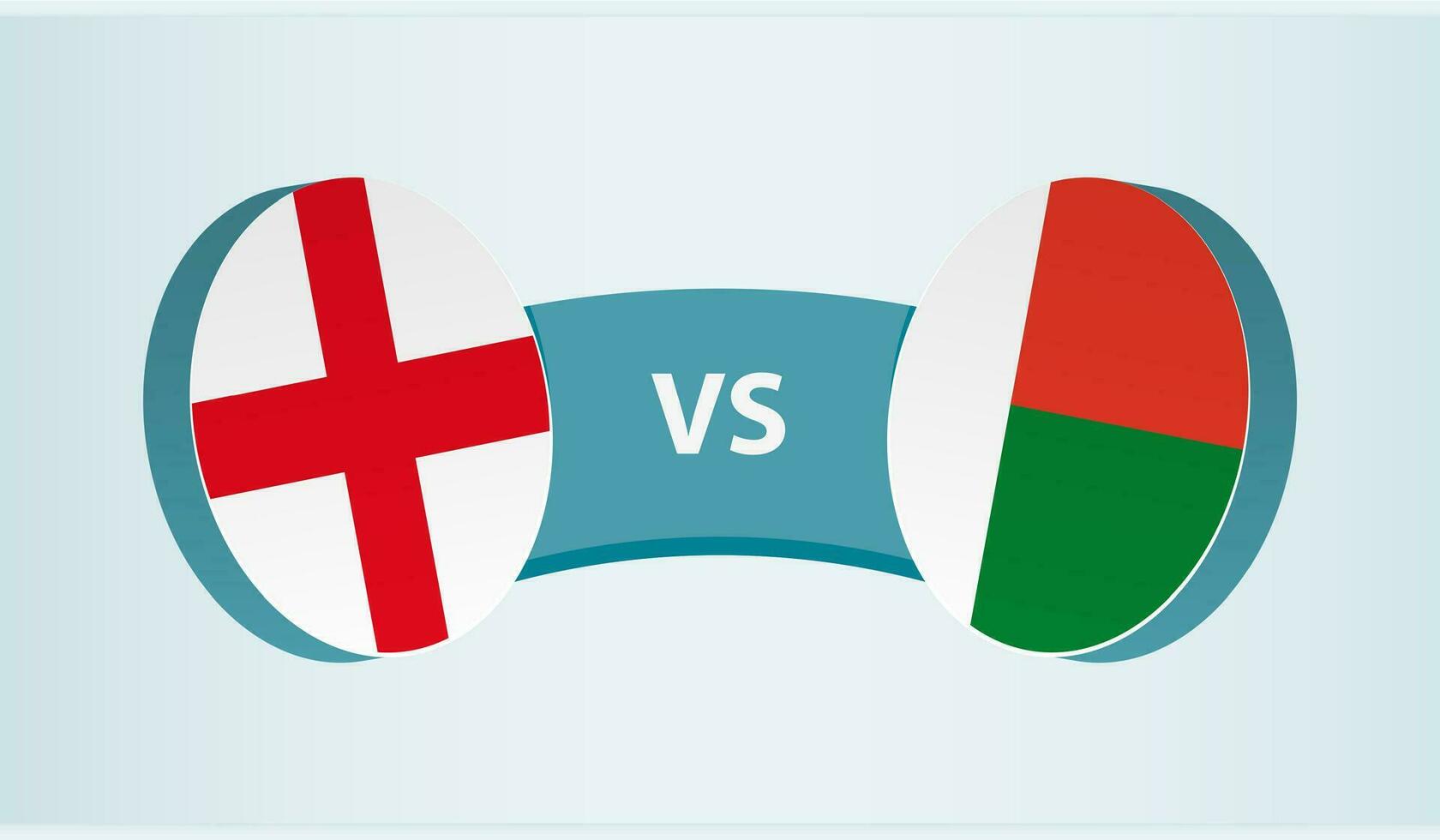 Inglaterra versus Madagascar, equipo Deportes competencia concepto. vector