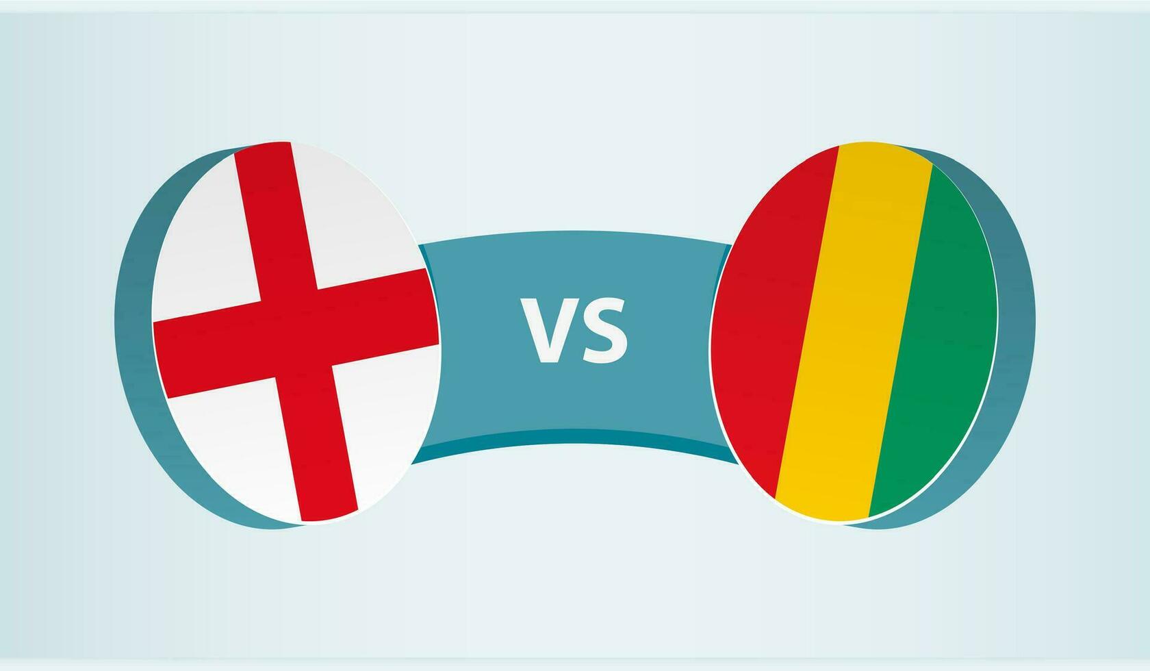 Inglaterra versus Guinea, equipo Deportes competencia concepto. vector