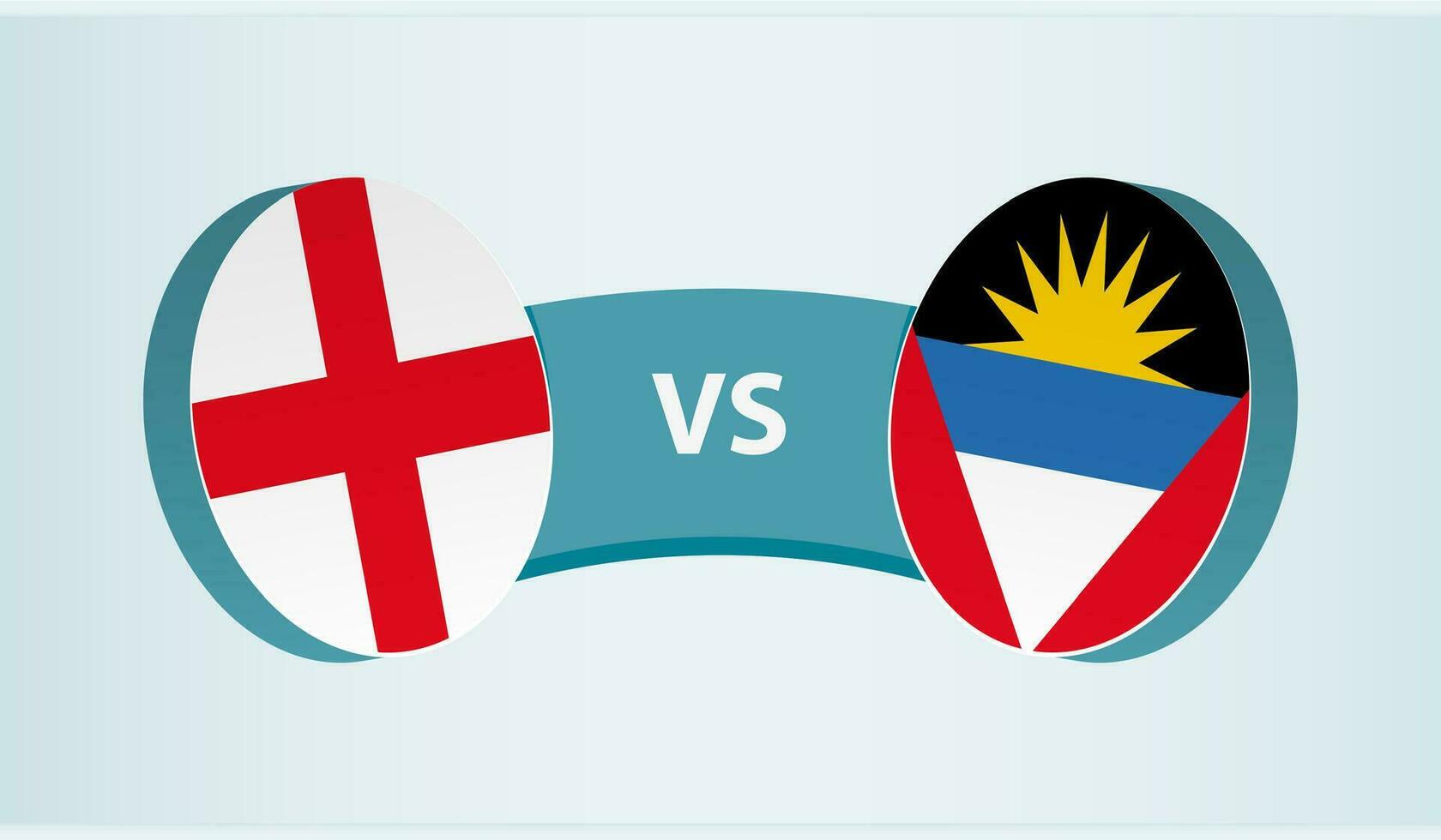 Inglaterra versus antigua y barbuda, equipo Deportes competencia concepto. vector