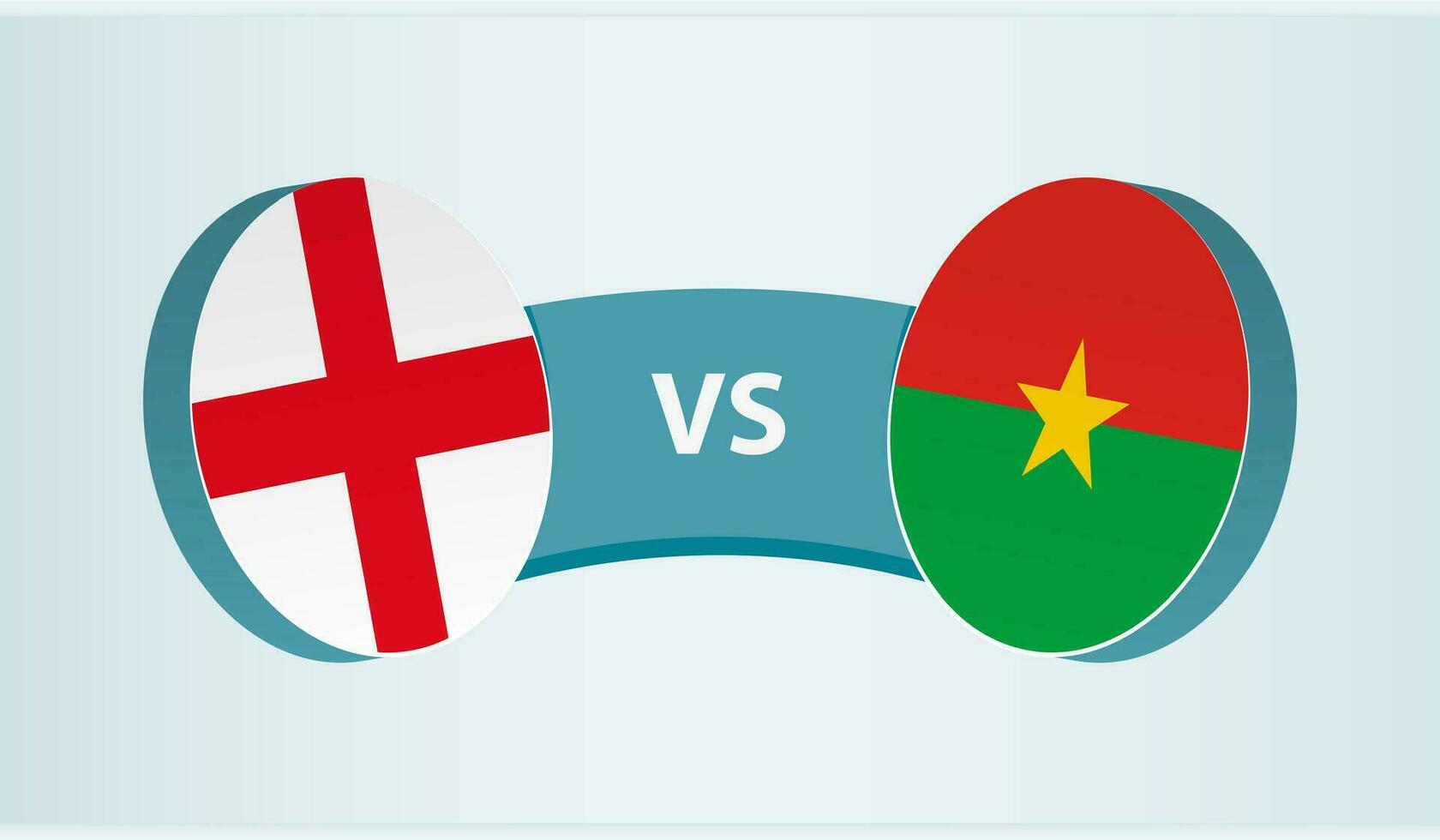 Inglaterra versus burkina Faso, equipo Deportes competencia concepto. vector