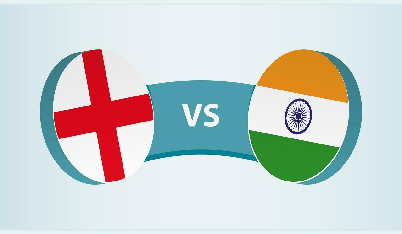 Inglaterra versus India, equipo Deportes competencia concepto. vector