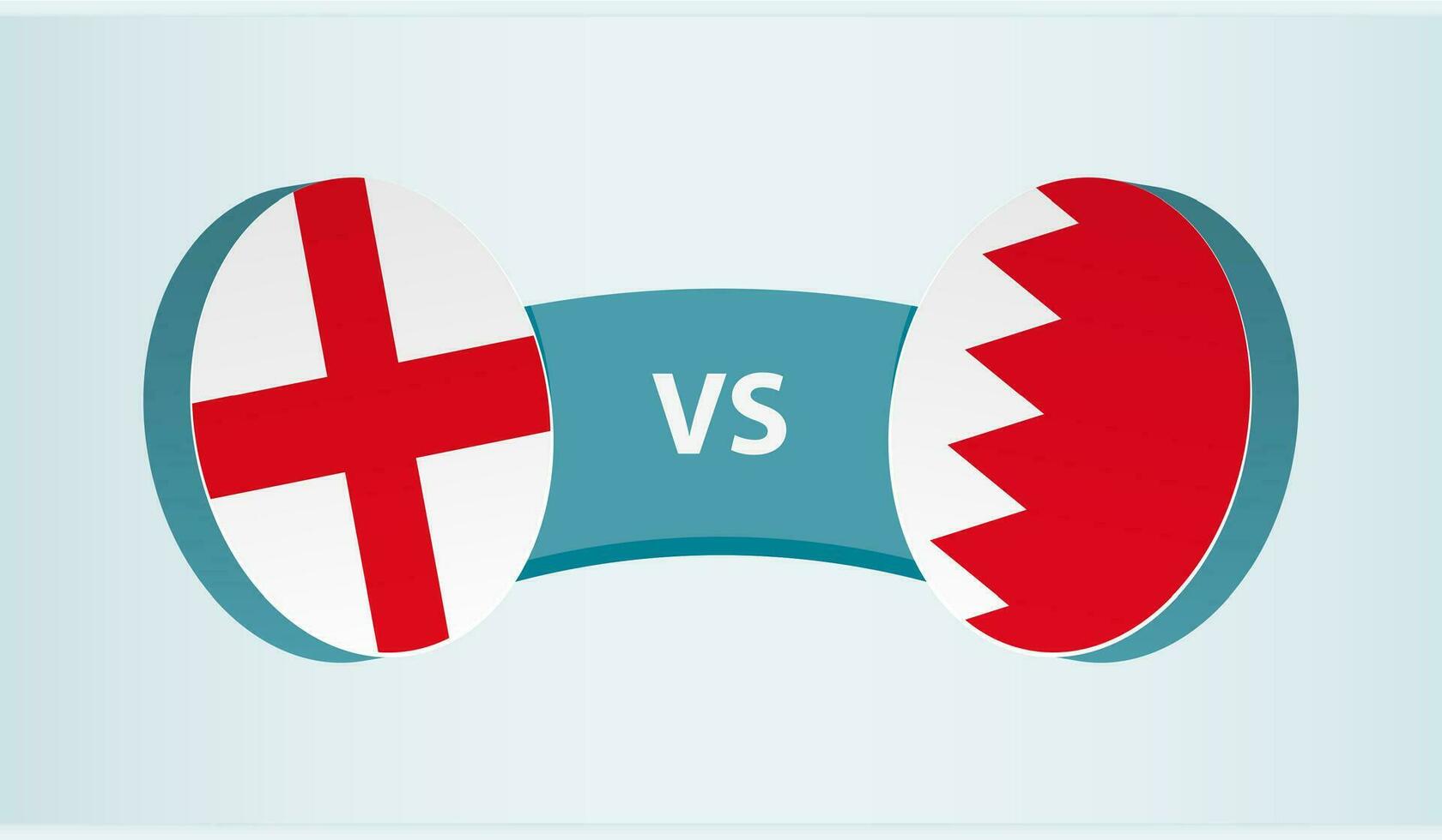 Inglaterra versus Baréin, equipo Deportes competencia concepto. vector