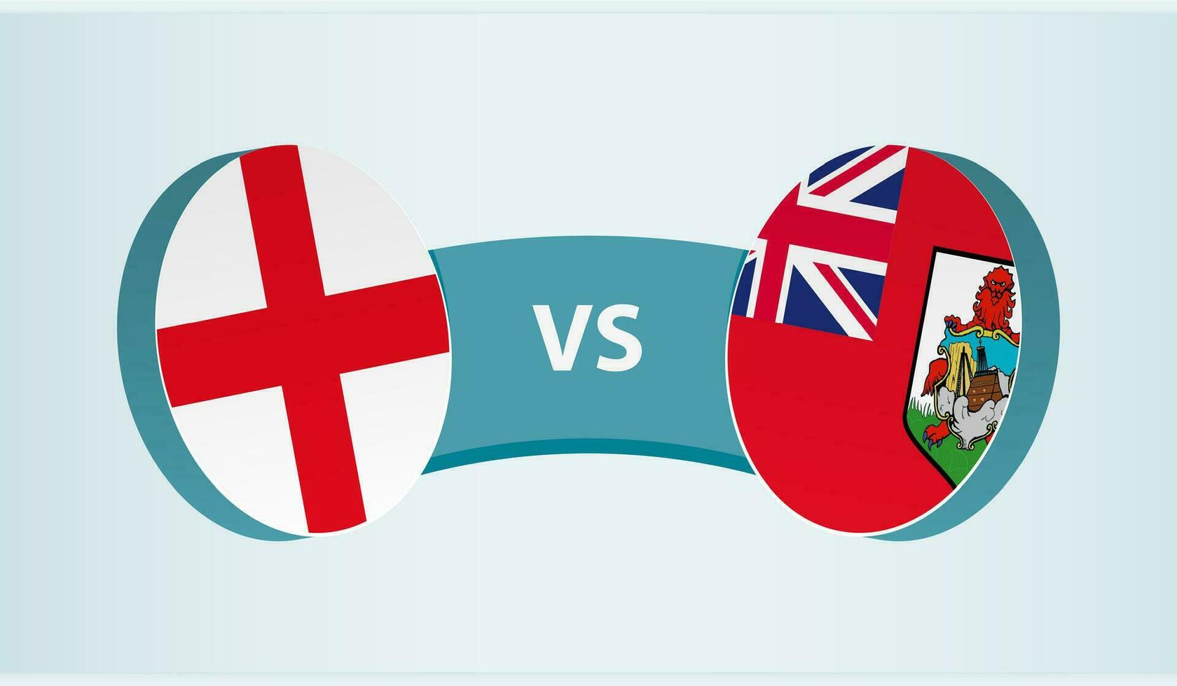 Inglaterra versus islas Bermudas, equipo Deportes competencia concepto. vector