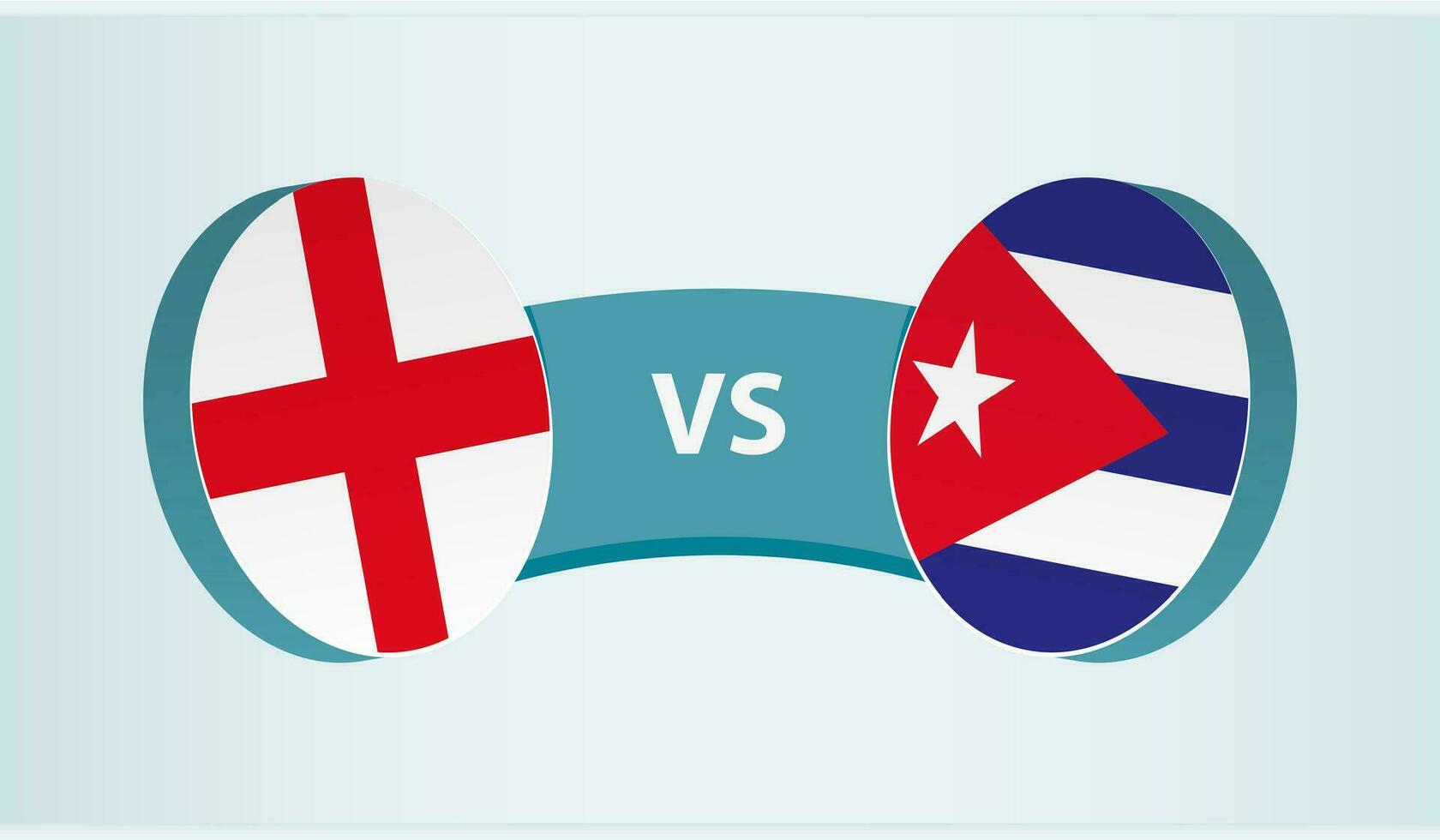 Inglaterra versus Cuba, equipo Deportes competencia concepto. vector