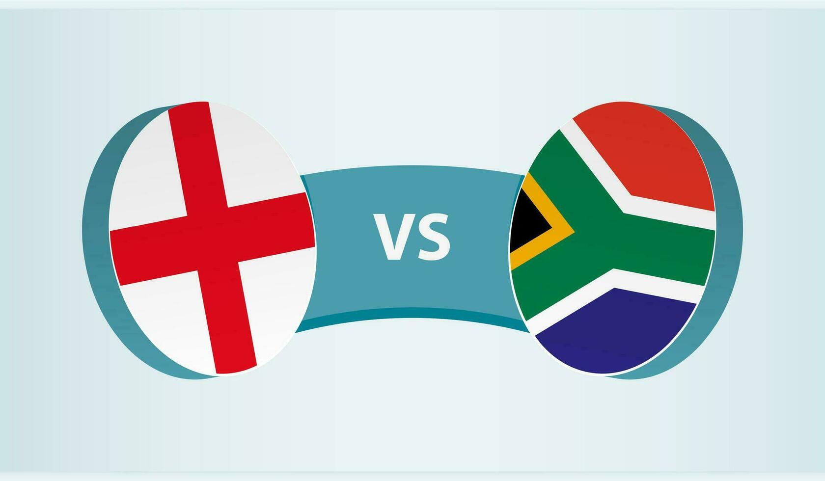 Inglaterra versus sur África, equipo Deportes competencia concepto. vector