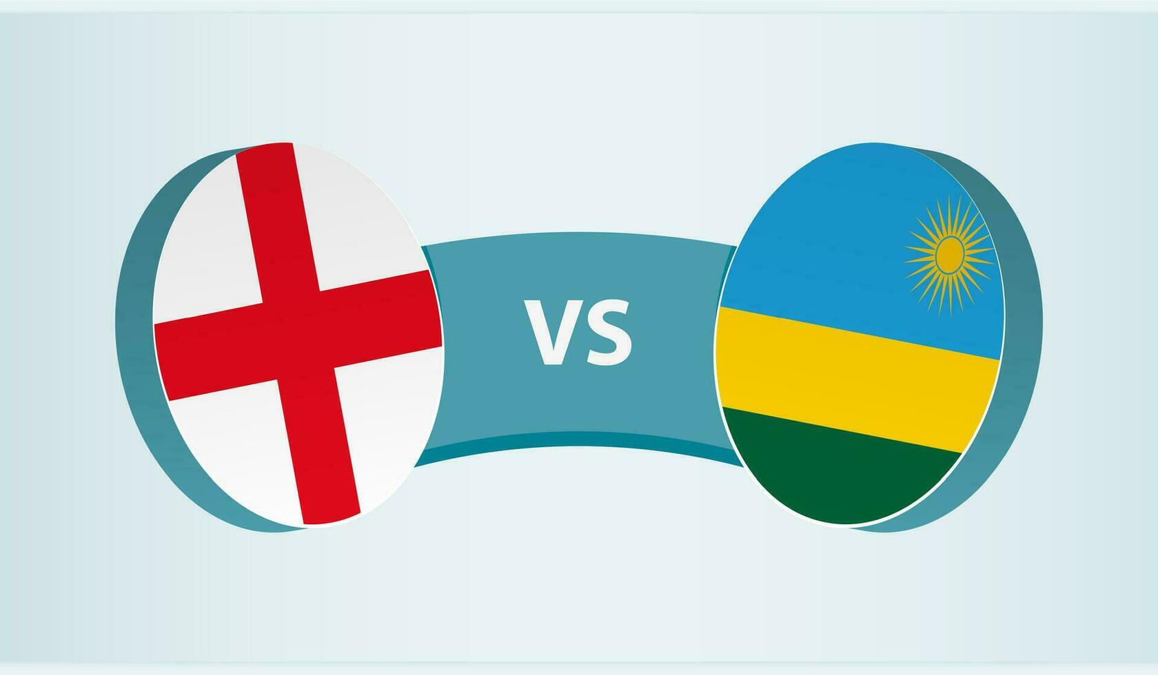 Inglaterra versus Ruanda, equipo Deportes competencia concepto. vector