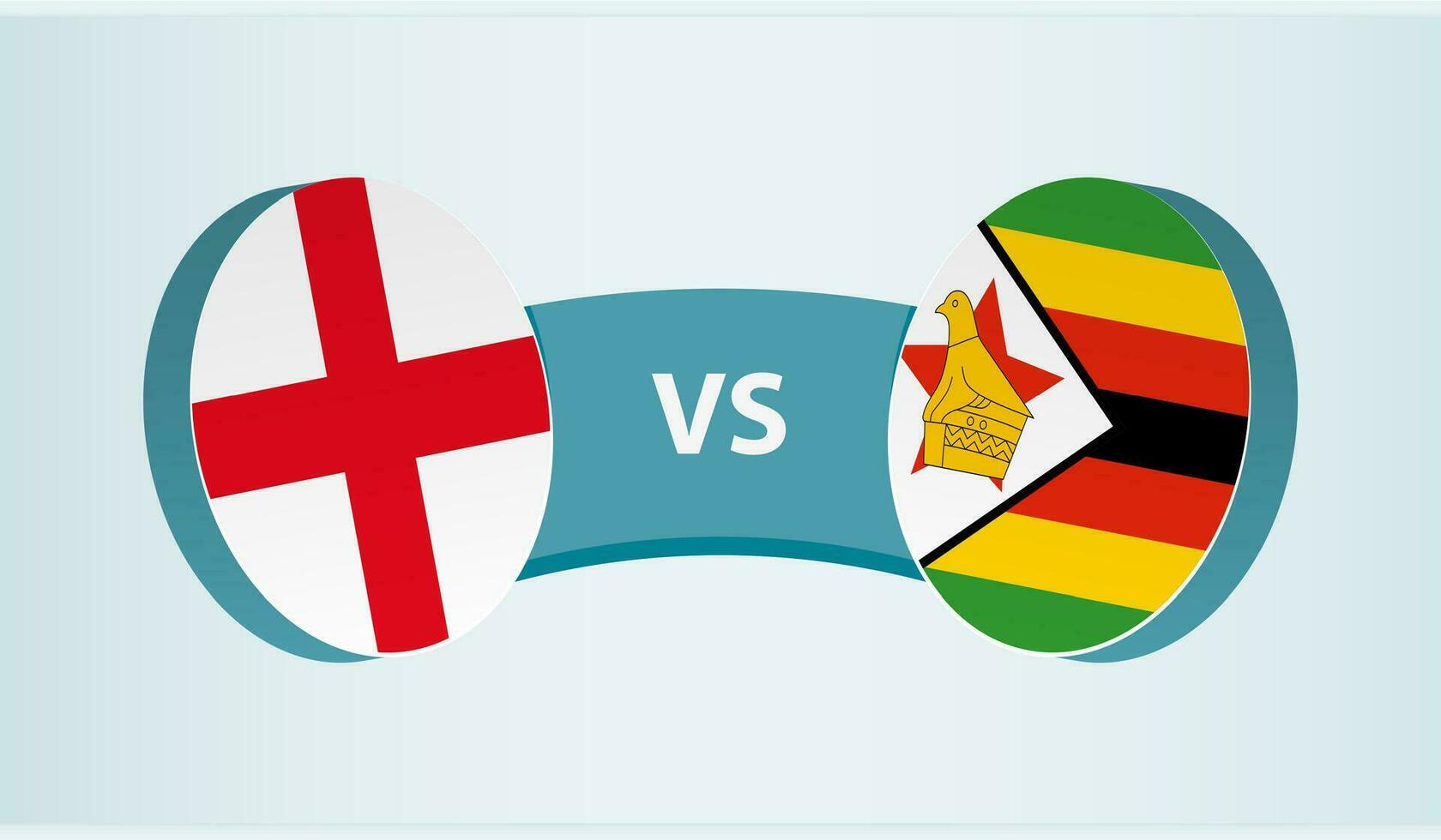 Inglaterra versus Zimbabue, equipo Deportes competencia concepto. vector