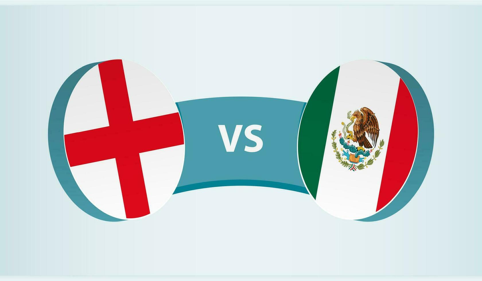 Inglaterra versus México, equipo Deportes competencia concepto. vector