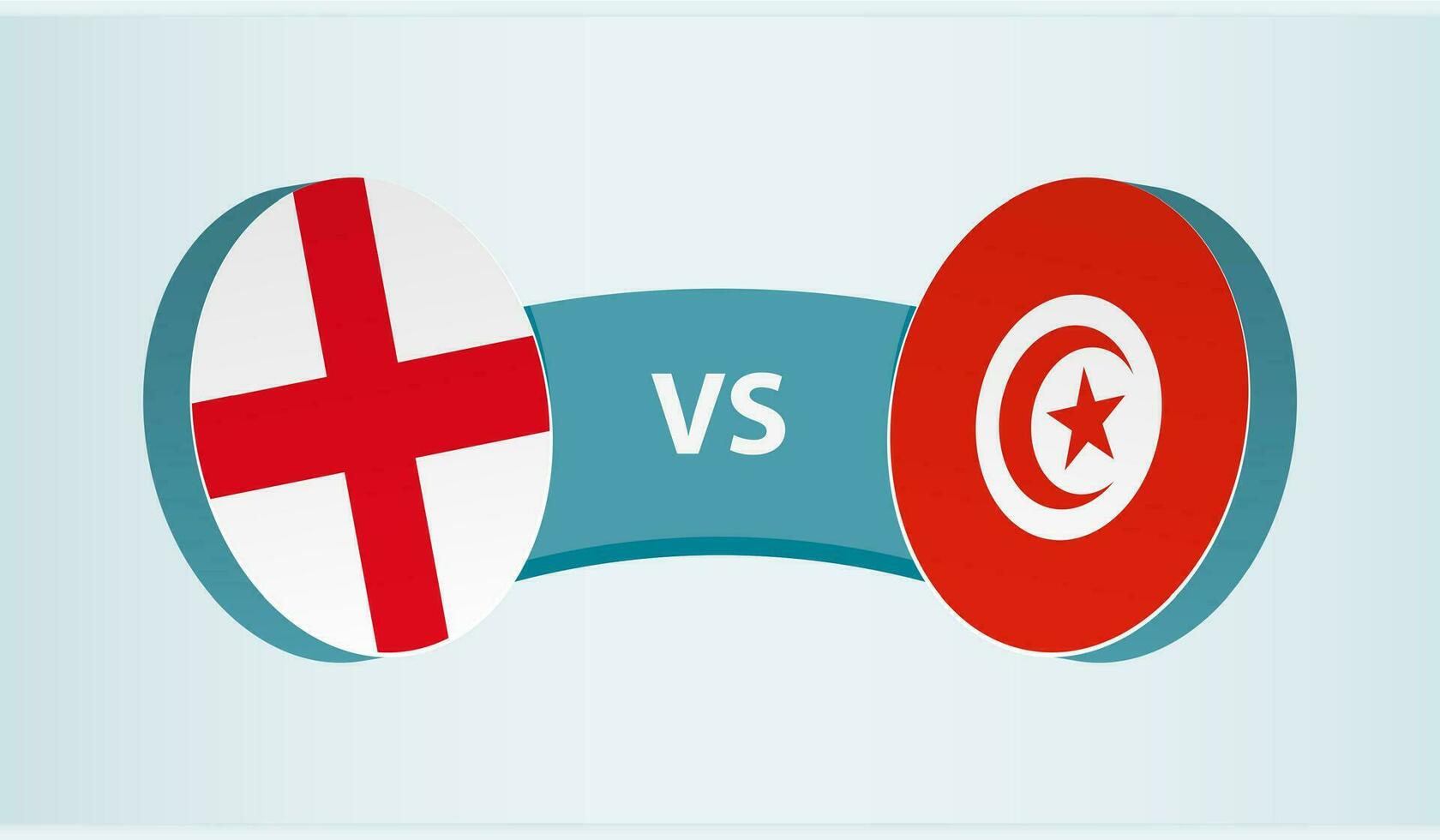 Inglaterra versus Túnez, equipo Deportes competencia concepto. vector
