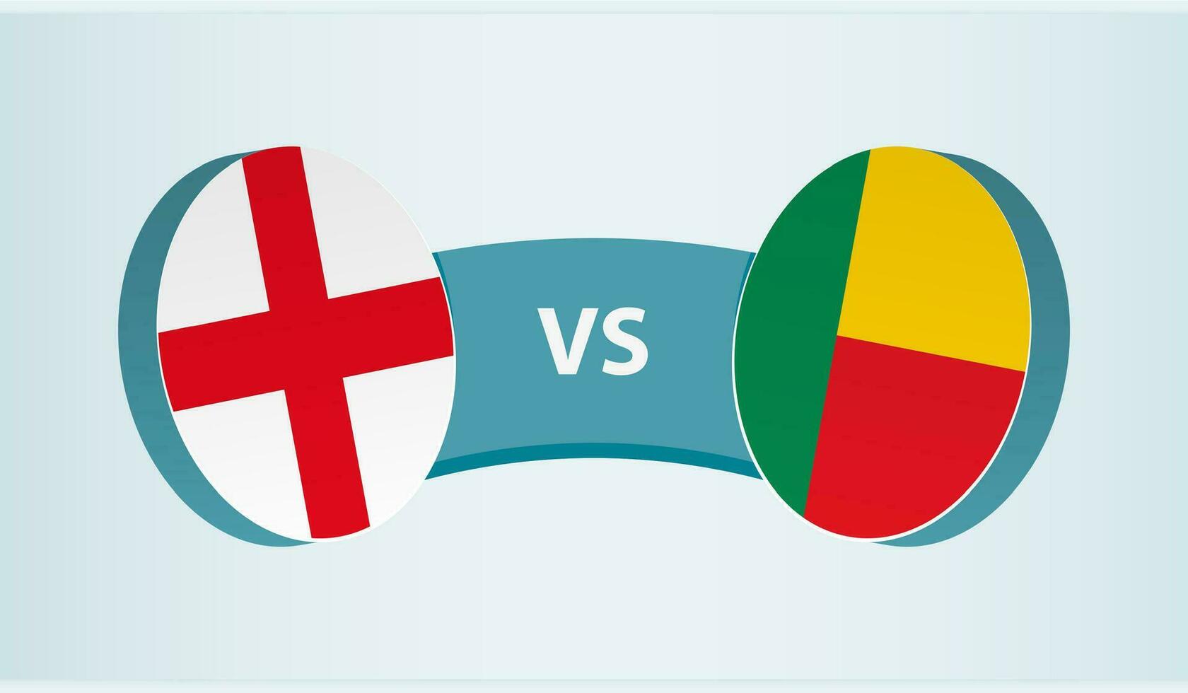 Inglaterra versus benín, equipo Deportes competencia concepto. vector