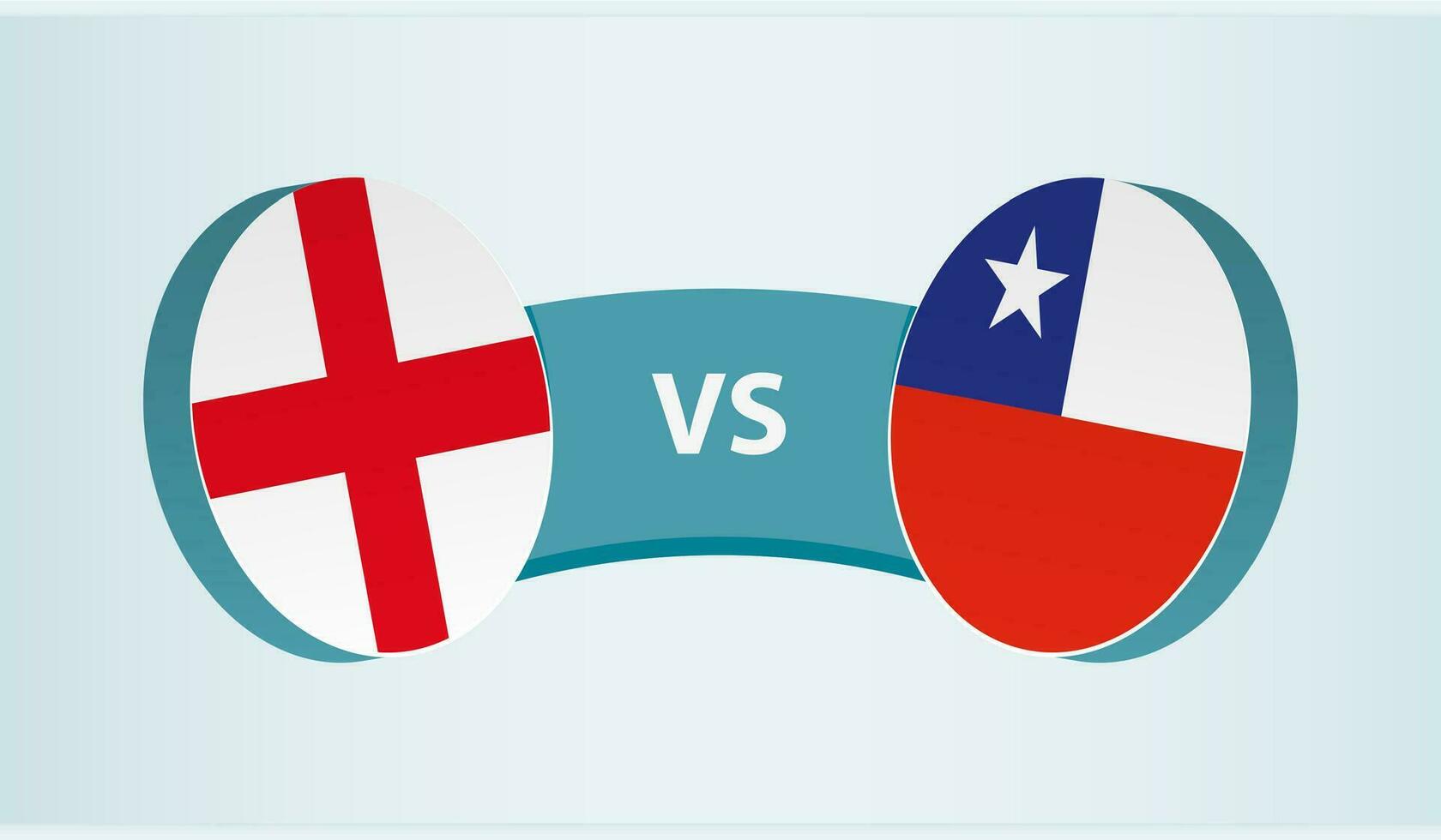 Inglaterra versus Chile, equipo Deportes competencia concepto. vector