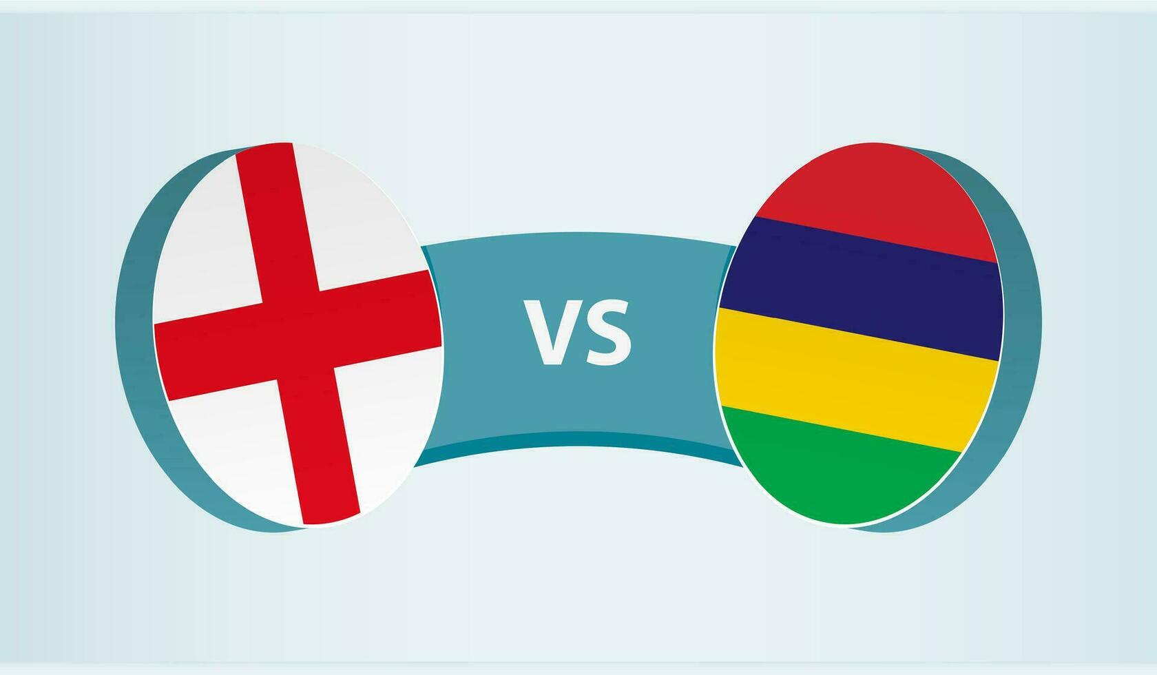 England versus Mauritius, team sports competition concept. vector