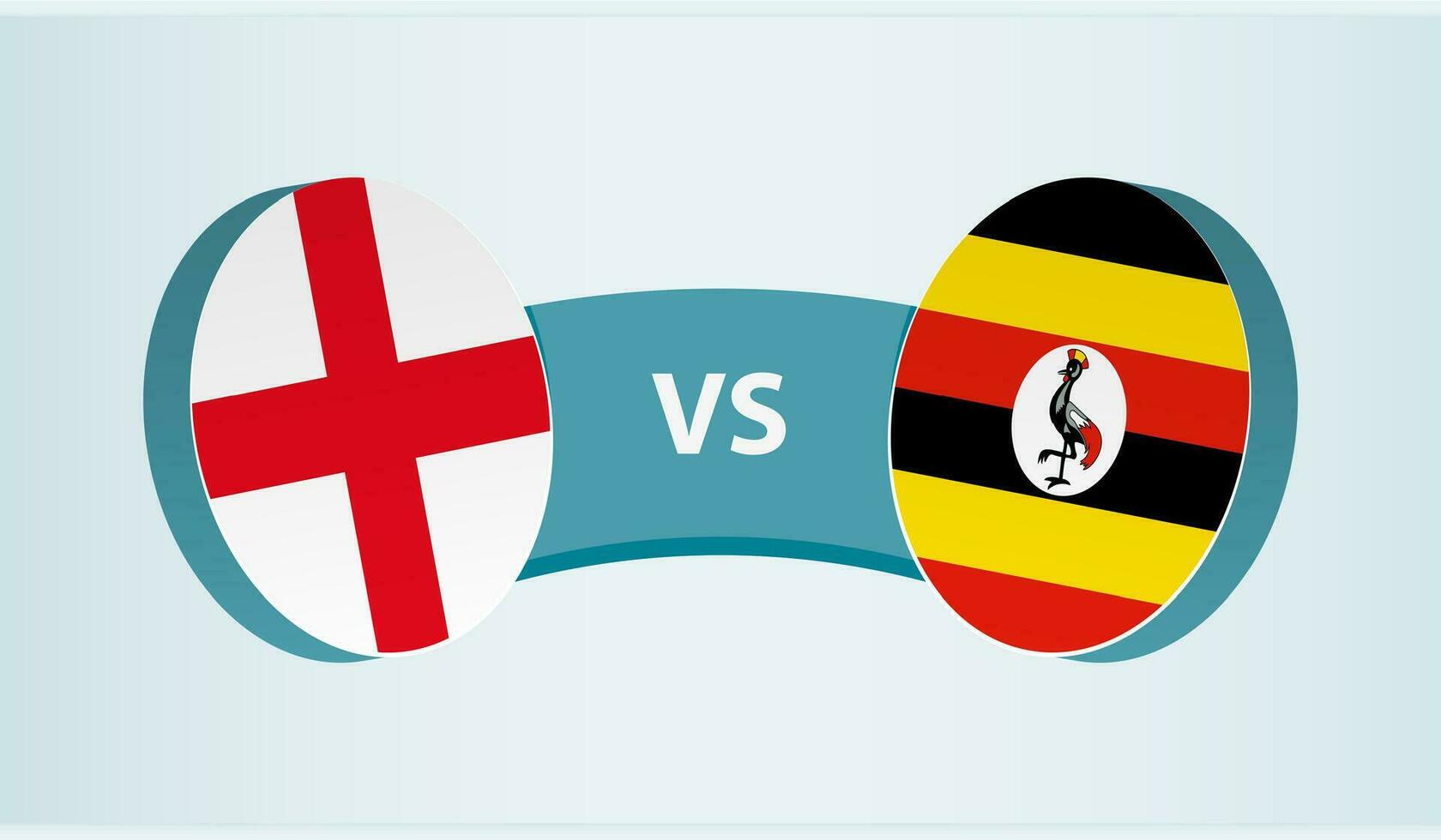 Inglaterra versus Uganda, equipo Deportes competencia concepto. vector