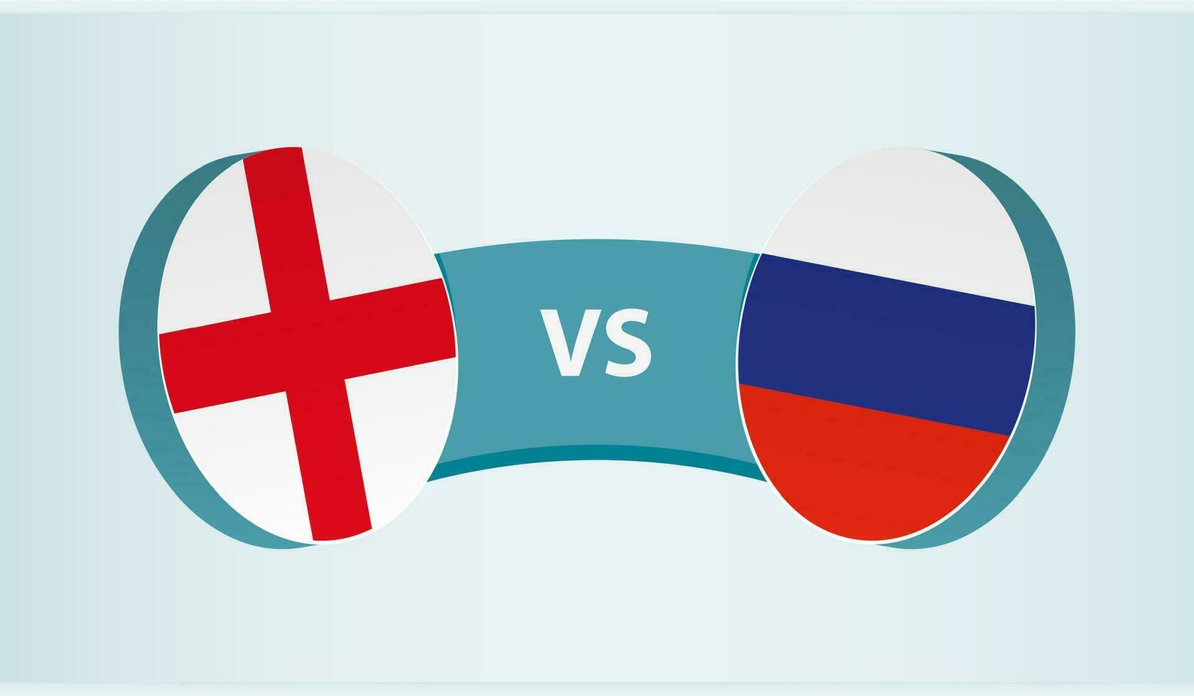 Inglaterra versus Rusia, equipo Deportes competencia concepto. vector