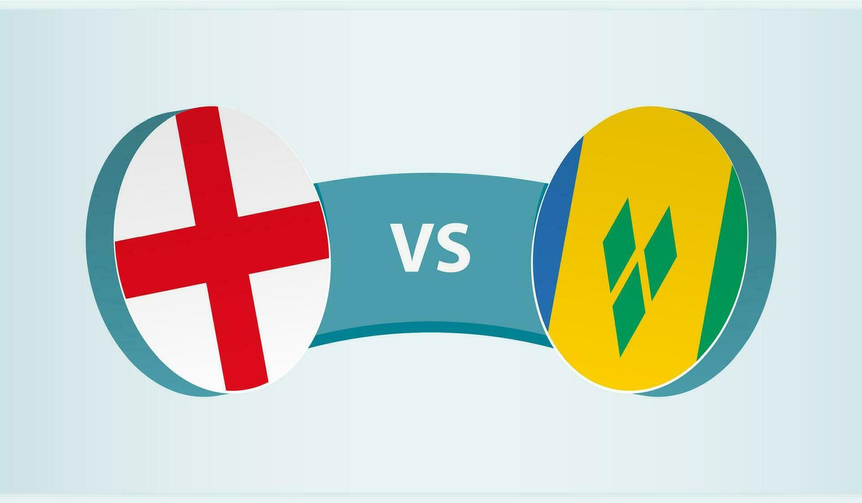 Inglaterra versus Santo Vincent y el granadinas, equipo Deportes competencia concepto. vector