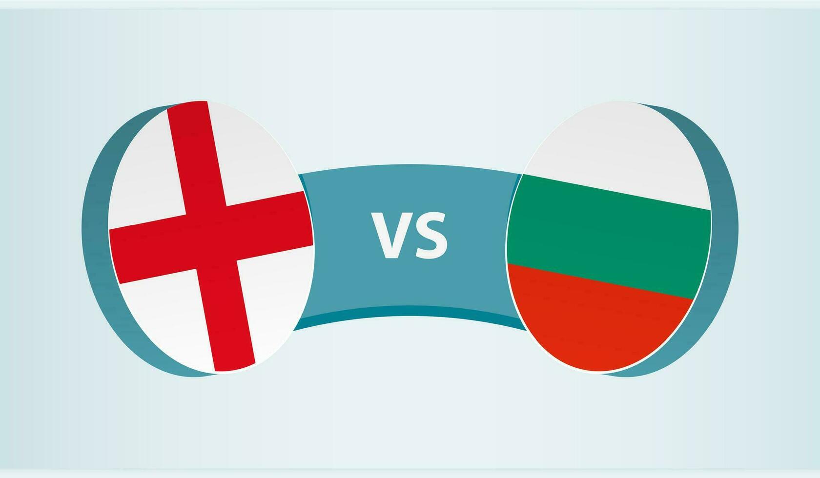 Inglaterra versus Bulgaria, equipo Deportes competencia concepto. vector