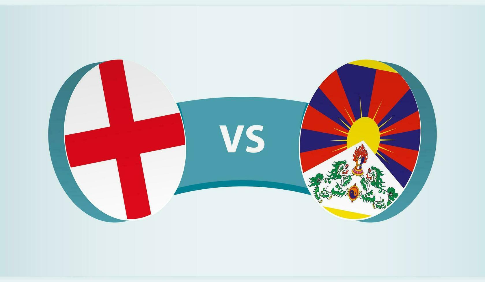 England versus Tibet, team sports competition concept. vector