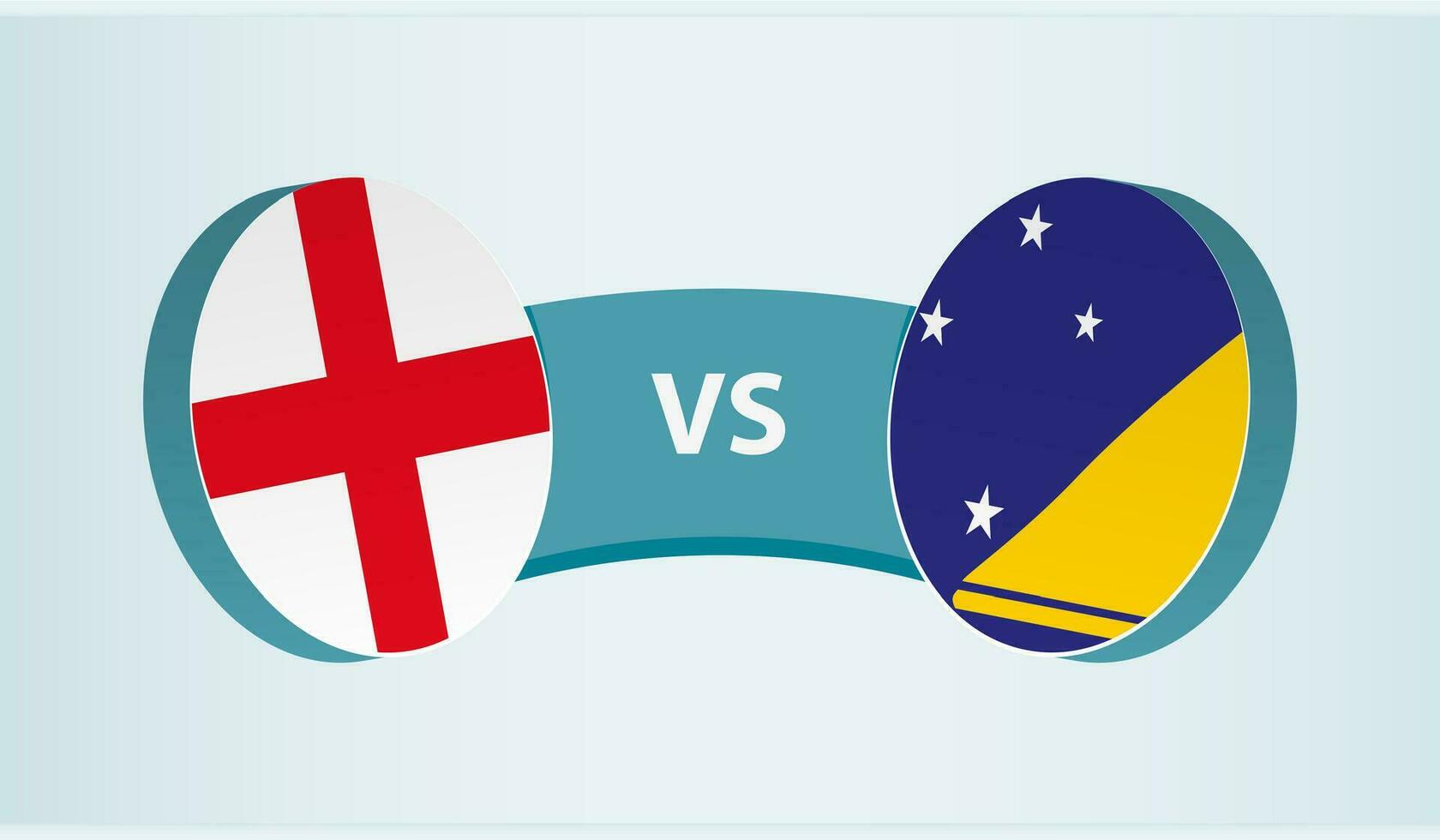 Inglaterra versus tokelau, equipo Deportes competencia concepto. vector