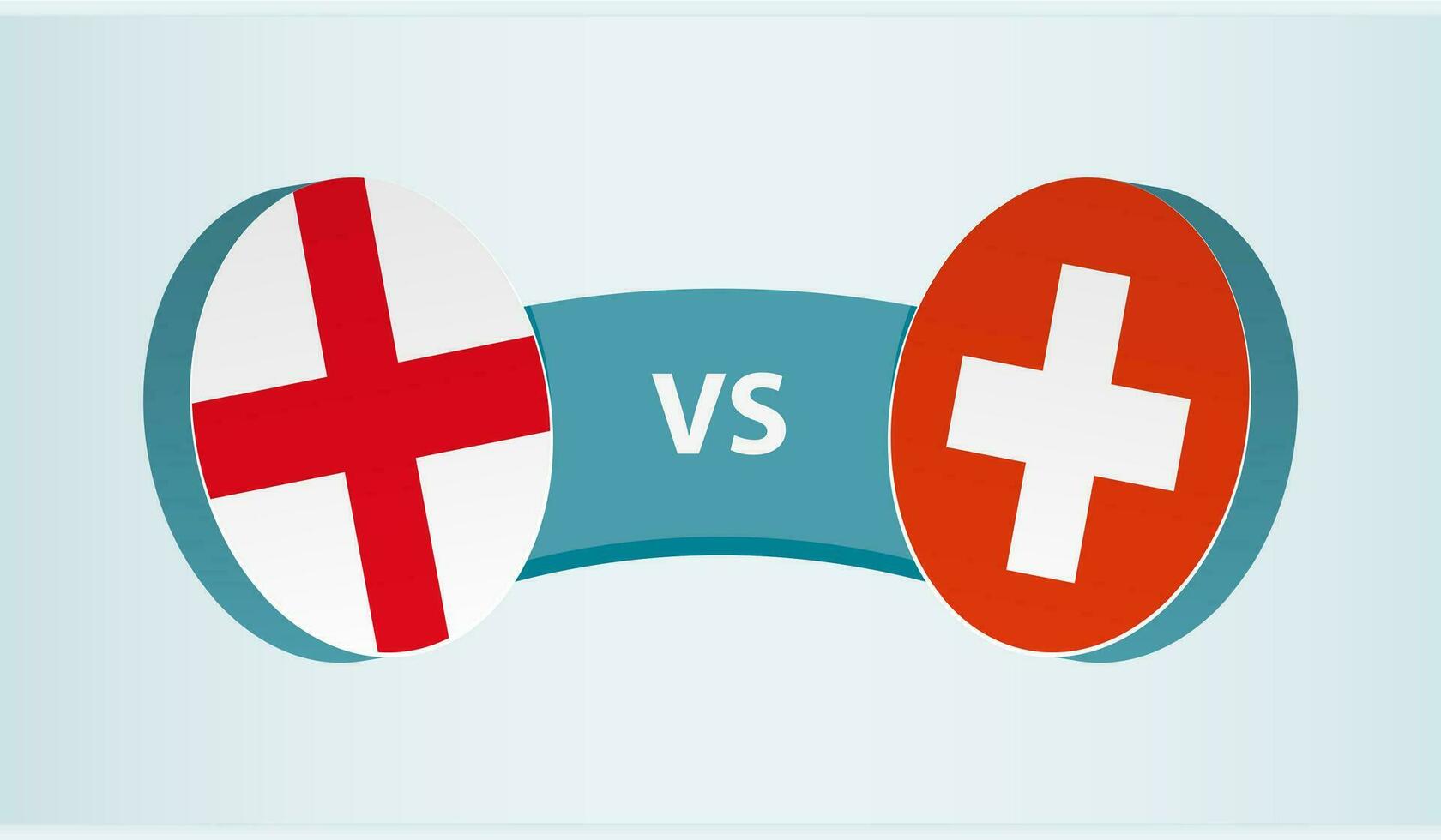 Inglaterra versus Suiza, equipo Deportes competencia concepto. vector