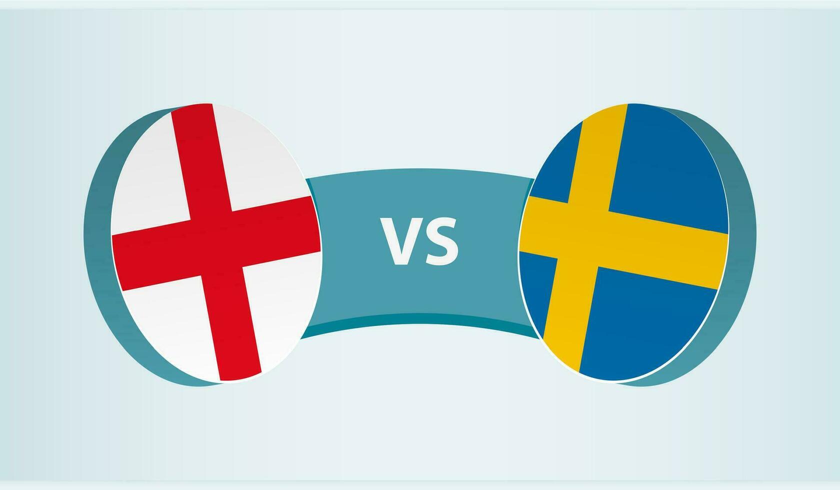 Inglaterra versus Suecia, equipo Deportes competencia concepto. vector