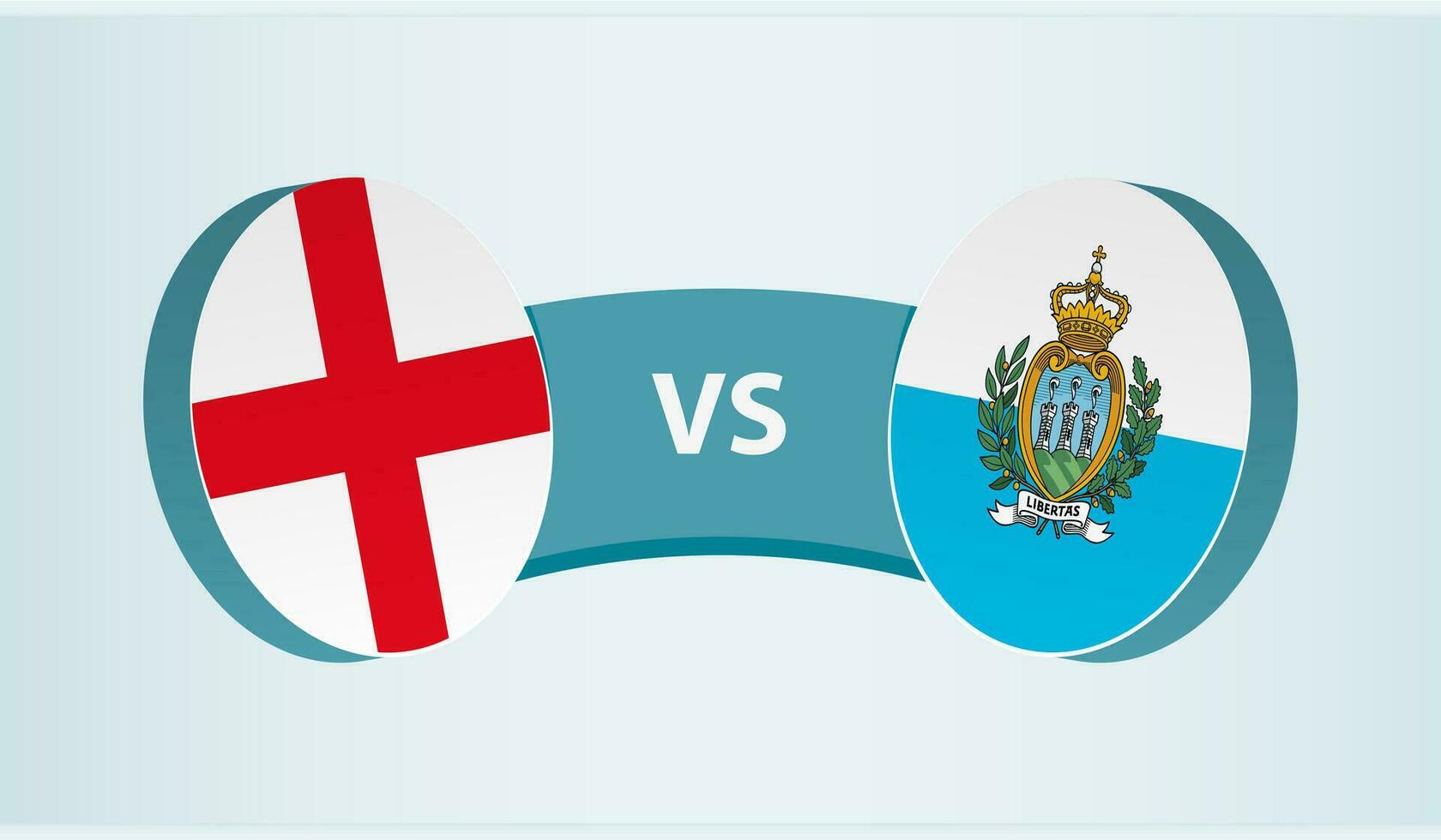 England versus San Marino, team sports competition concept. vector