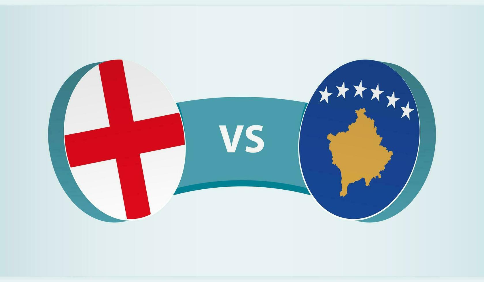Inglaterra versus Kosovo, equipo Deportes competencia concepto. vector