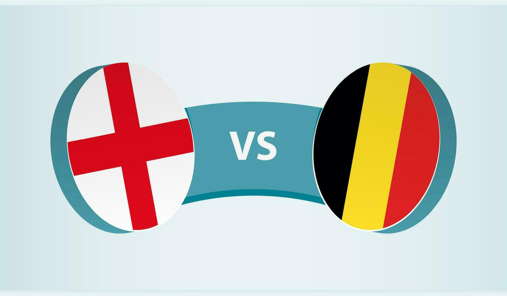 Inglaterra versus Bélgica, equipo Deportes competencia concepto. vector