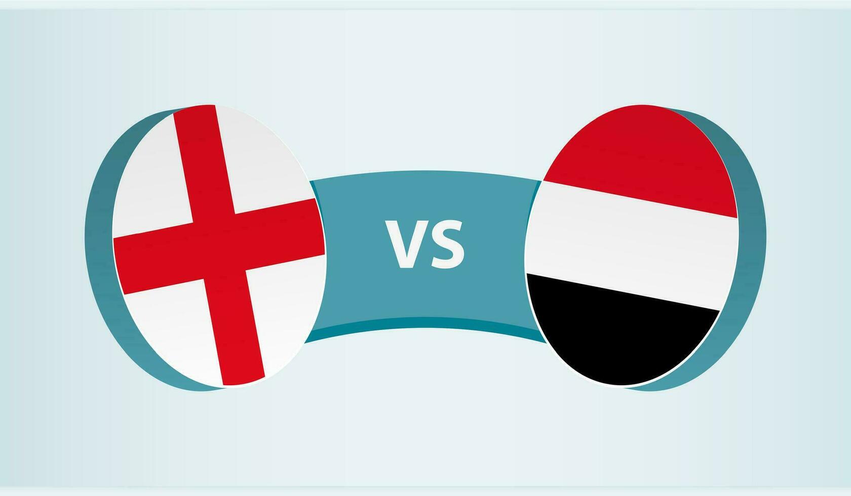 Inglaterra versus Yemen, equipo Deportes competencia concepto. vector