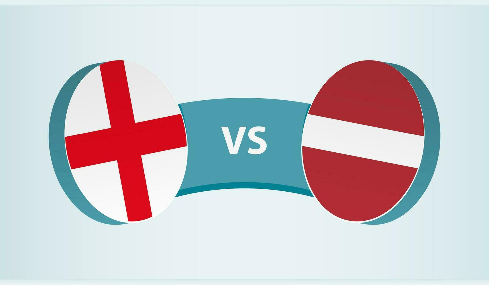 England versus Latvia, team sports competition concept. vector