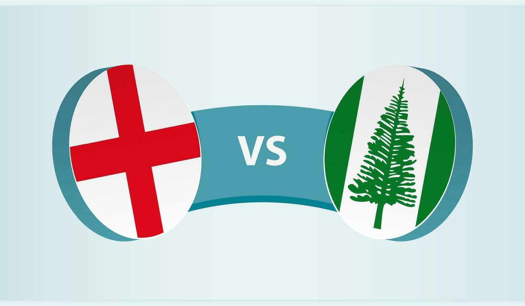 Inglaterra versus norfolk isla, equipo Deportes competencia concepto. vector