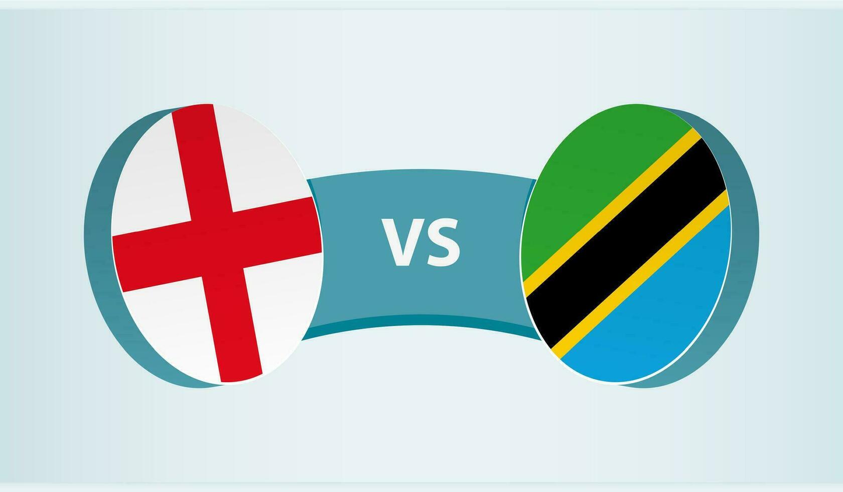 Inglaterra versus Tanzania, equipo Deportes competencia concepto. vector