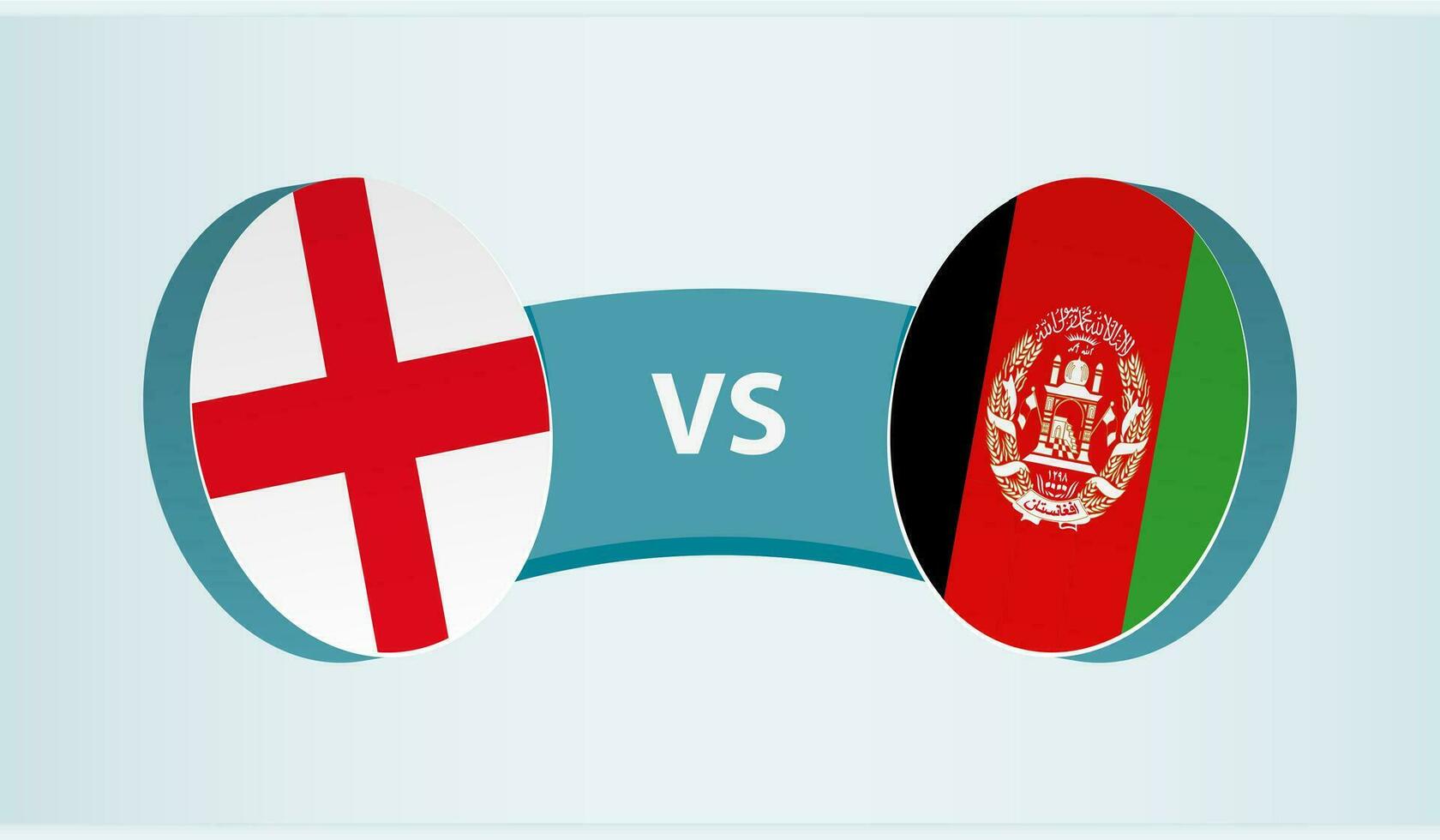 Inglaterra versus Afganistán, equipo Deportes competencia concepto. vector