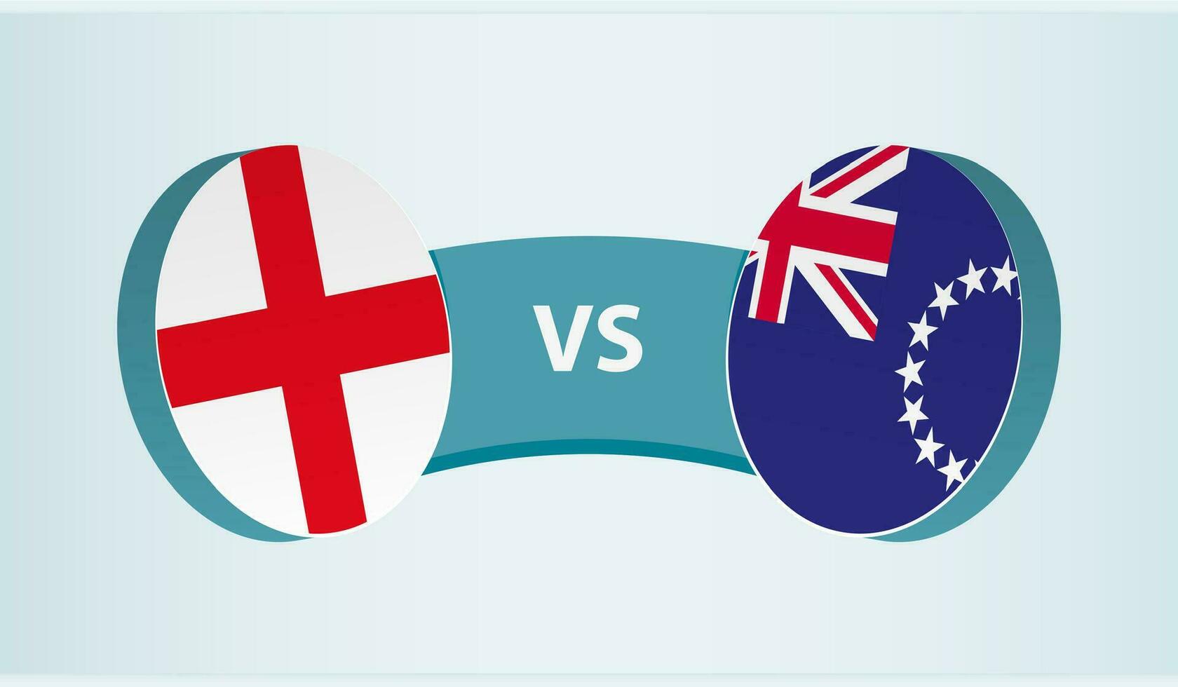 England versus Cook Islands, team sports competition concept. vector