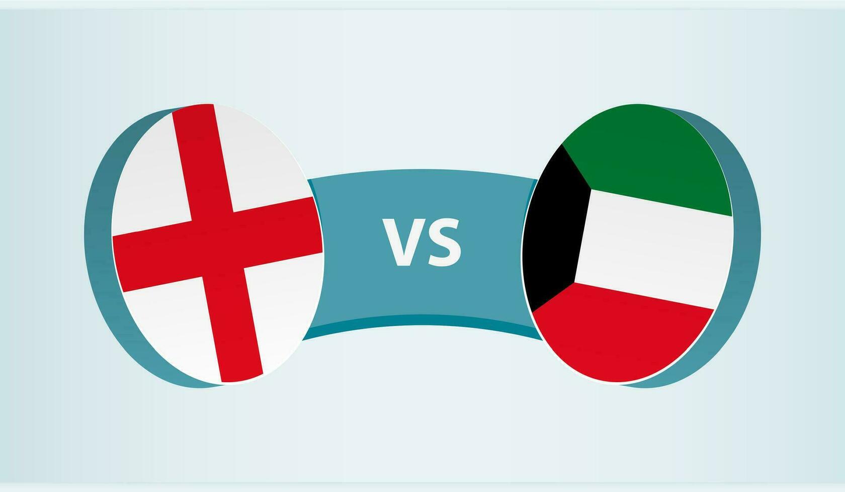 Inglaterra versus Kuwait, equipo Deportes competencia concepto. vector