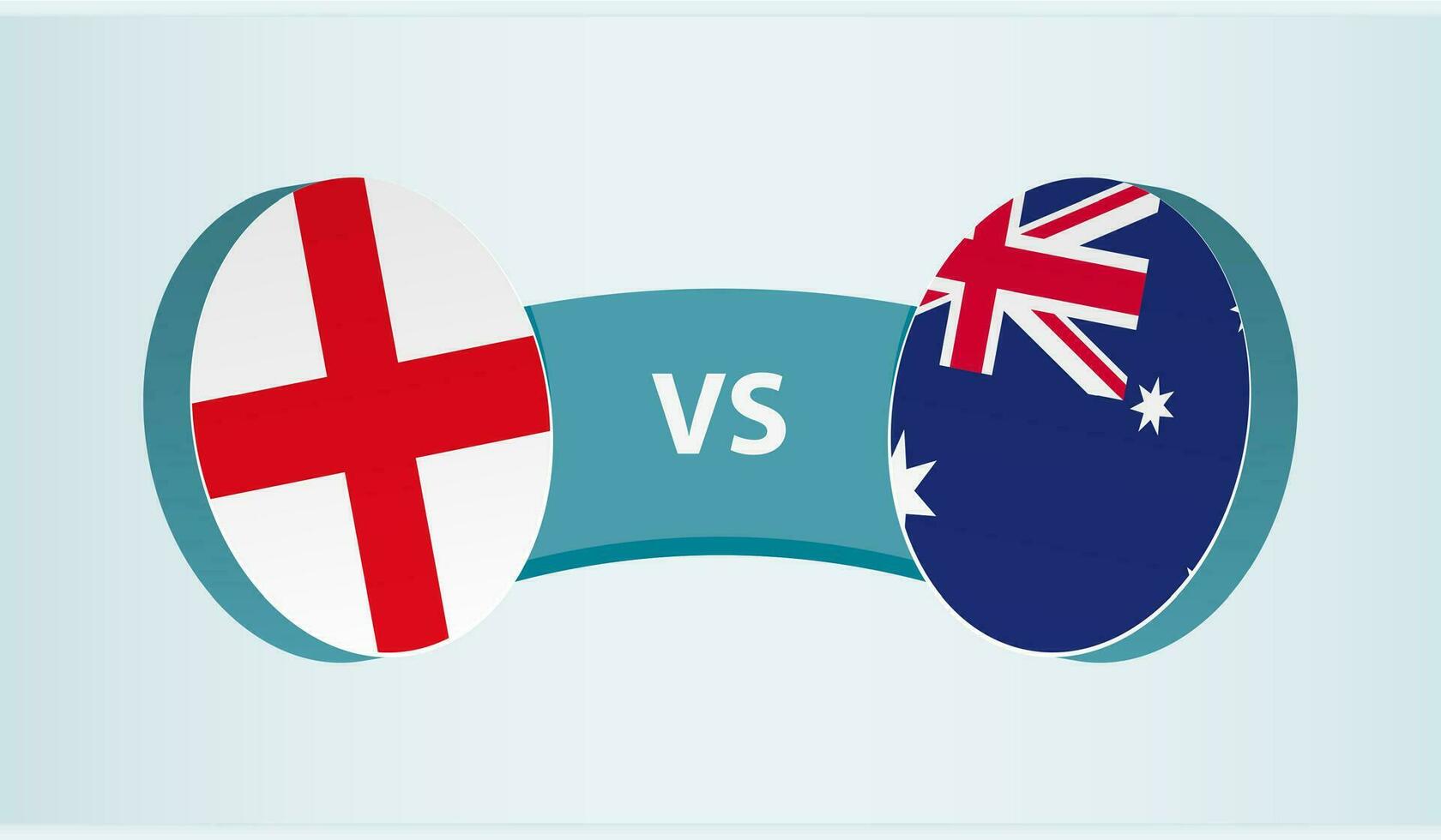 Inglaterra versus Australia, equipo Deportes competencia concepto. vector