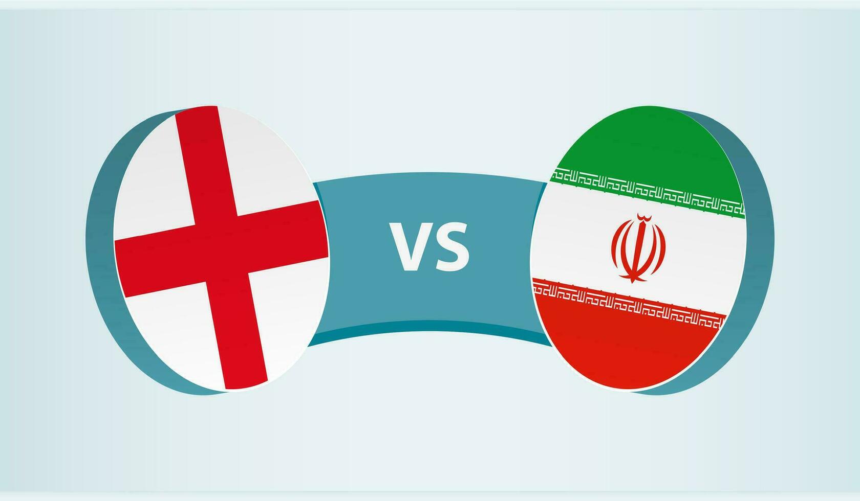 England versus Iran, team sports competition concept. vector