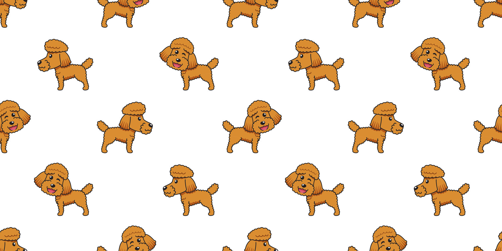 Vector cartoon cute poodle dog seamless pattern background 26230105