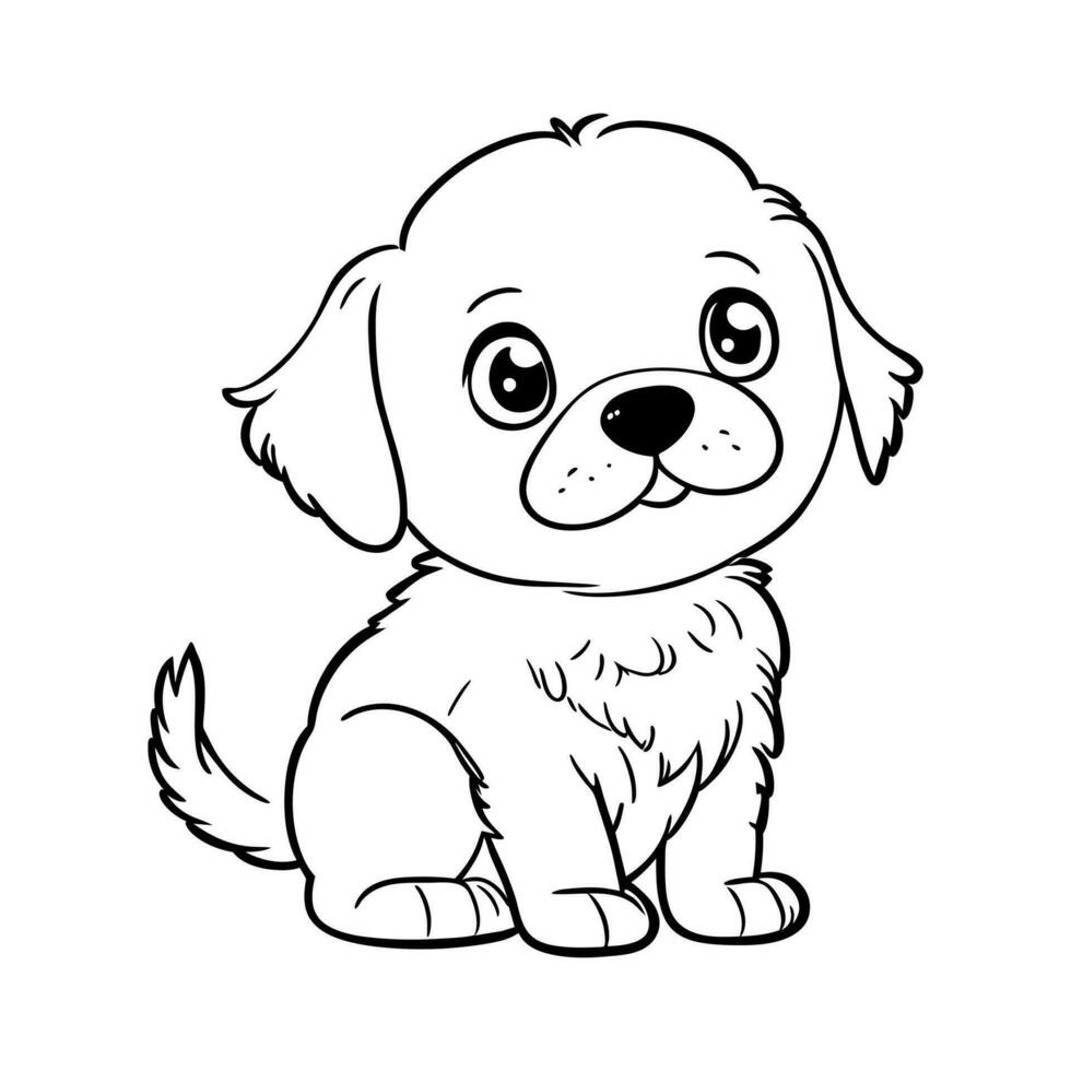linda pequeño perro. vector ilustración en un lineal estilo, para colorante