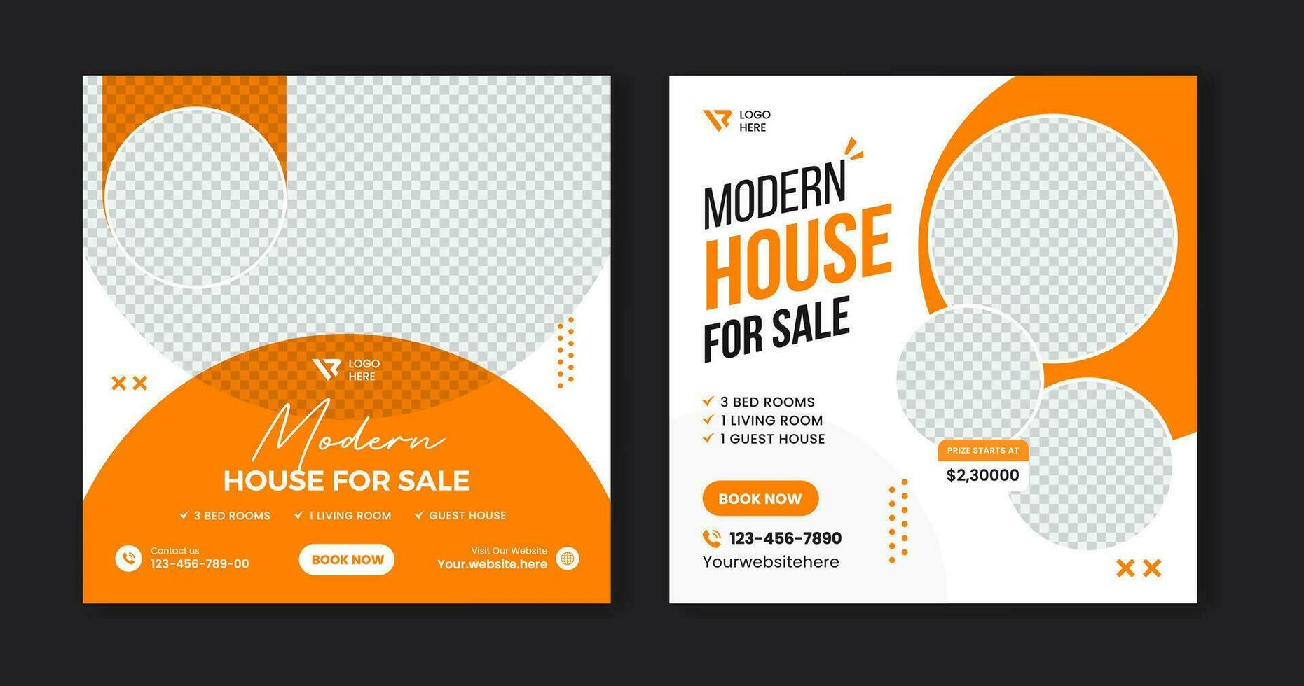 Real Estate Social Media Post Layout template design vector