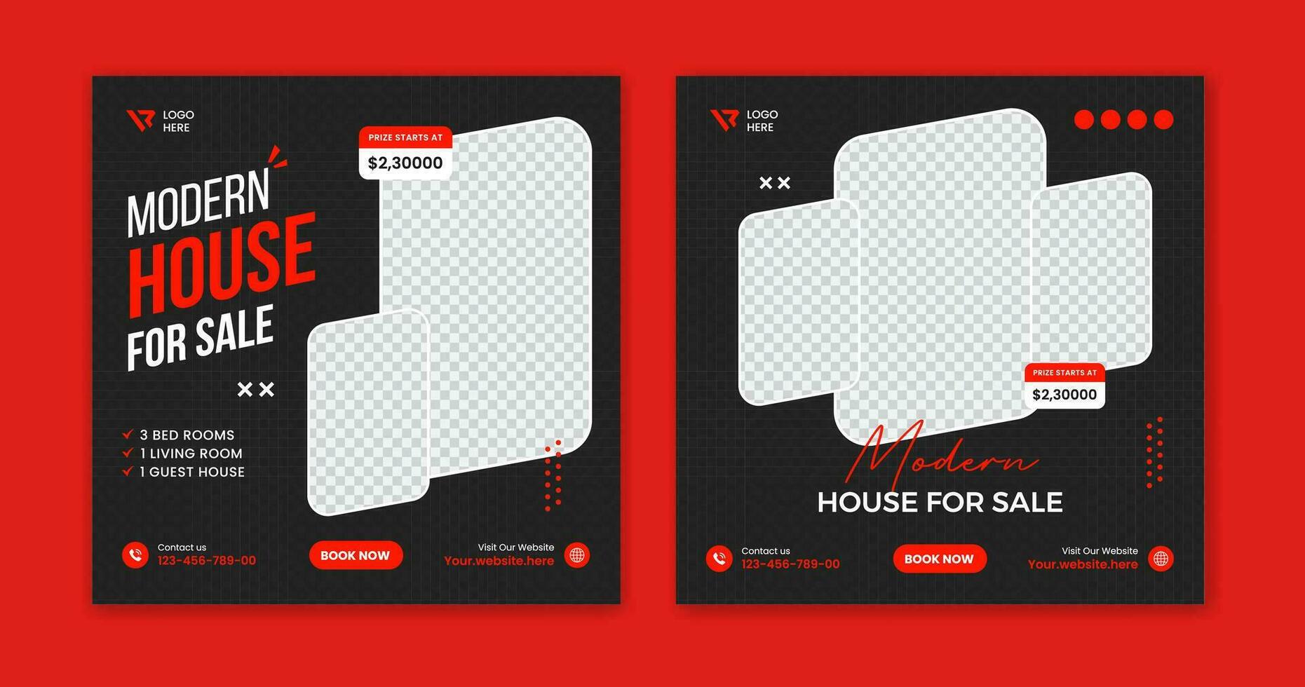 Real Estate Social Media Post Layout template design vector