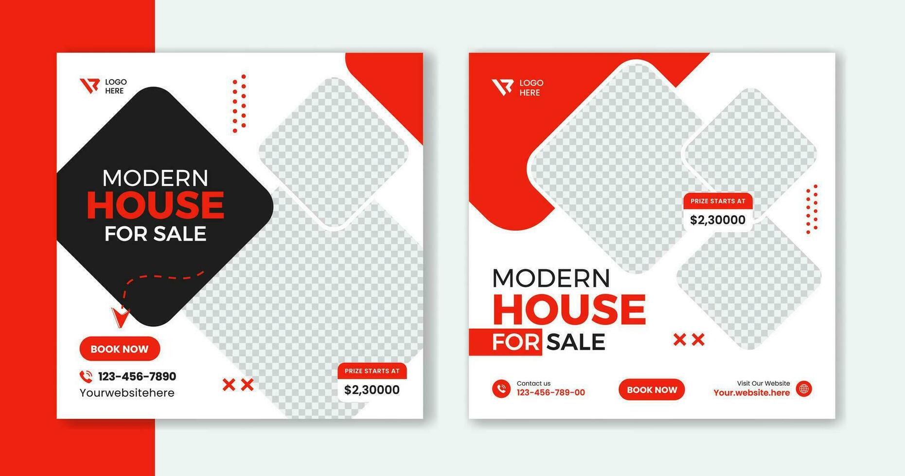 Real Estate Social Media Post Layout template design vector