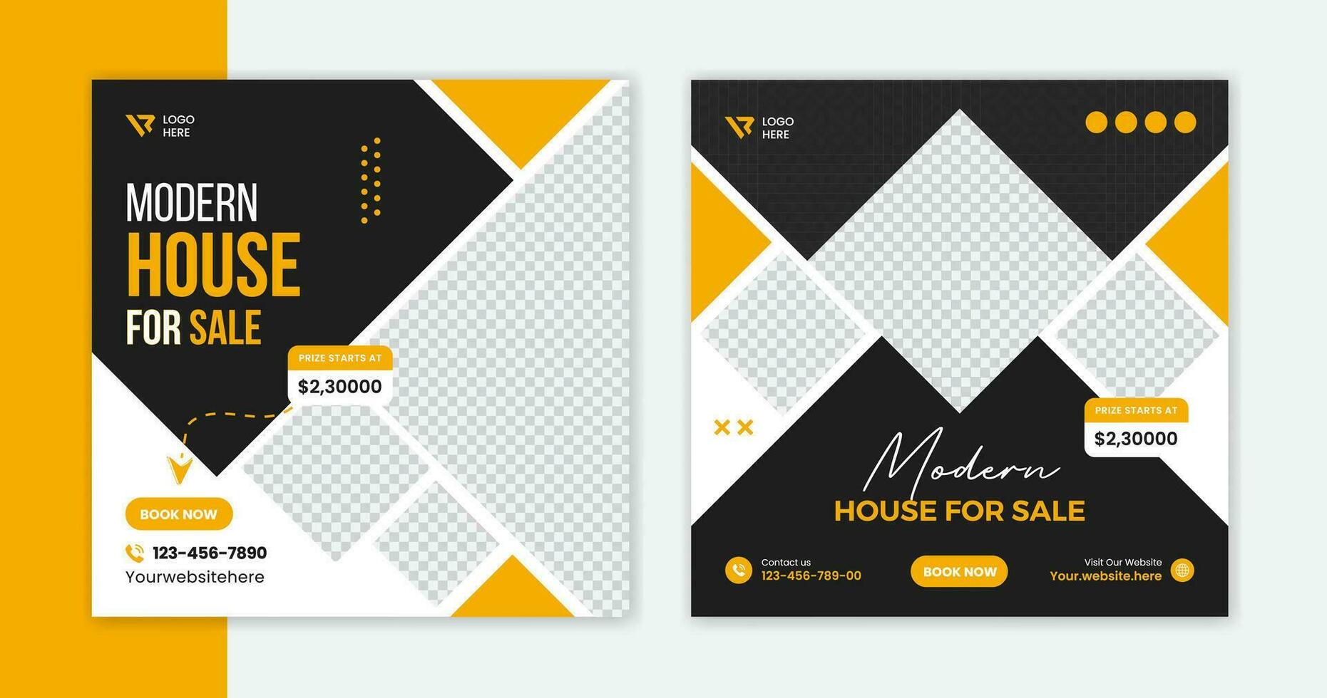 Real Estate Social Media Post Layout template design vector