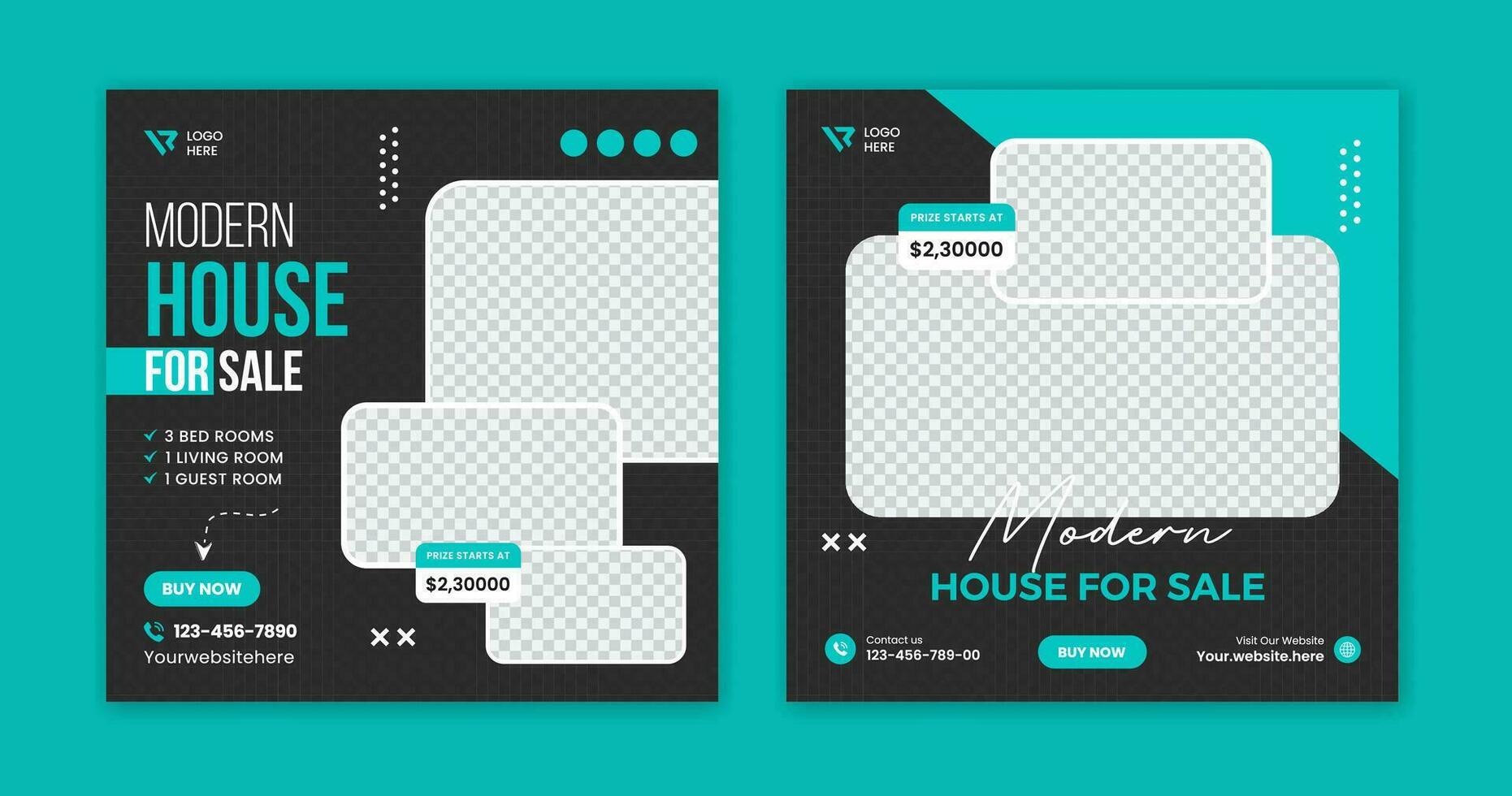 Real Estate Social Media Post Layout template design vector