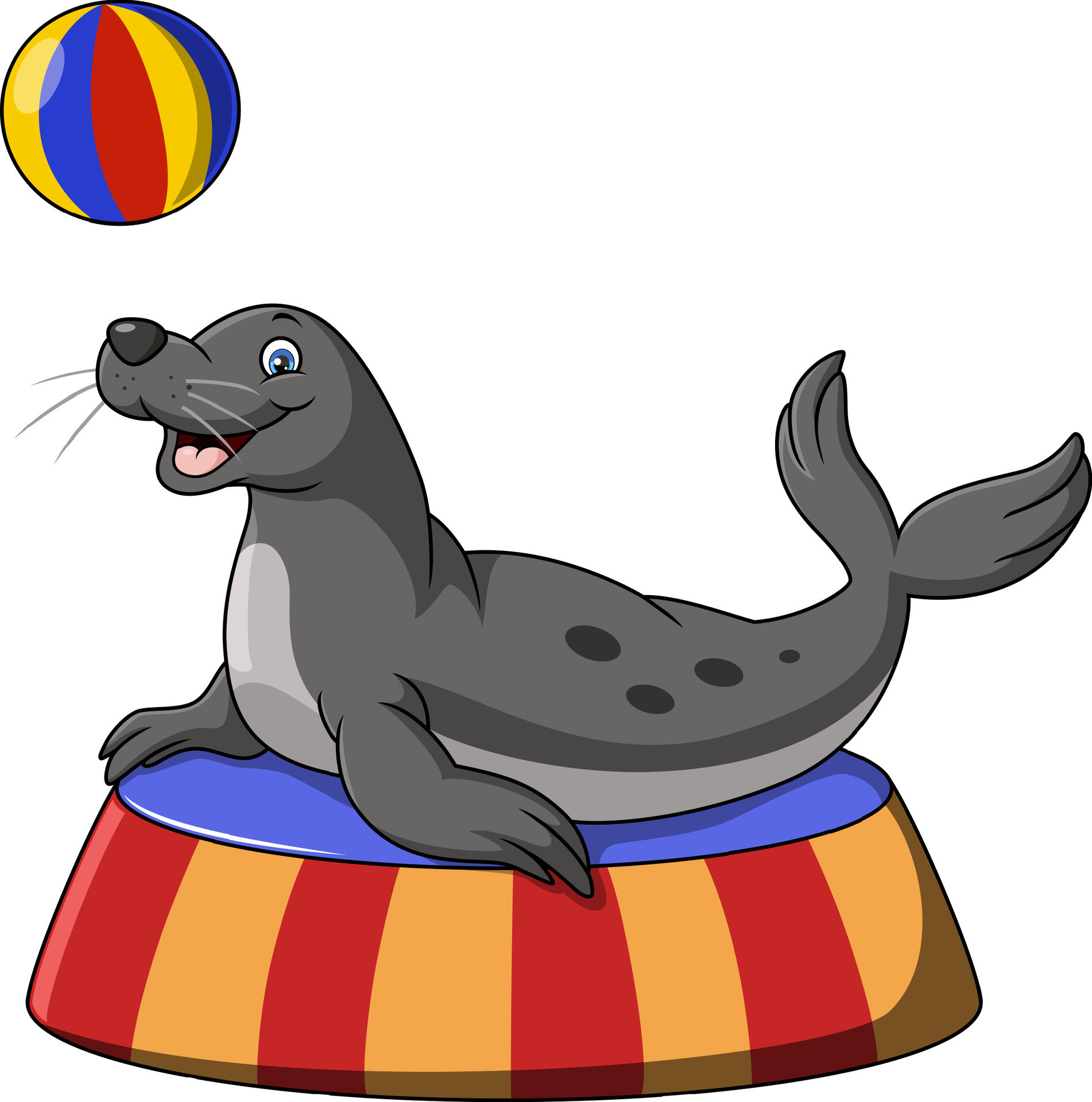 Cute circus seal playing a ball 26230157 Vector Art at Vecteezy