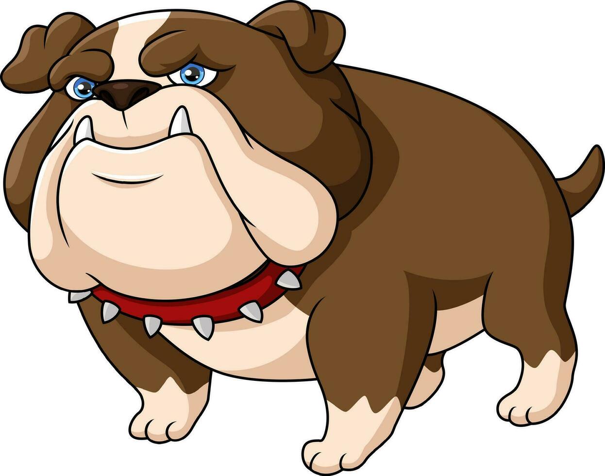 Cute bulldog cartoon on white background vector